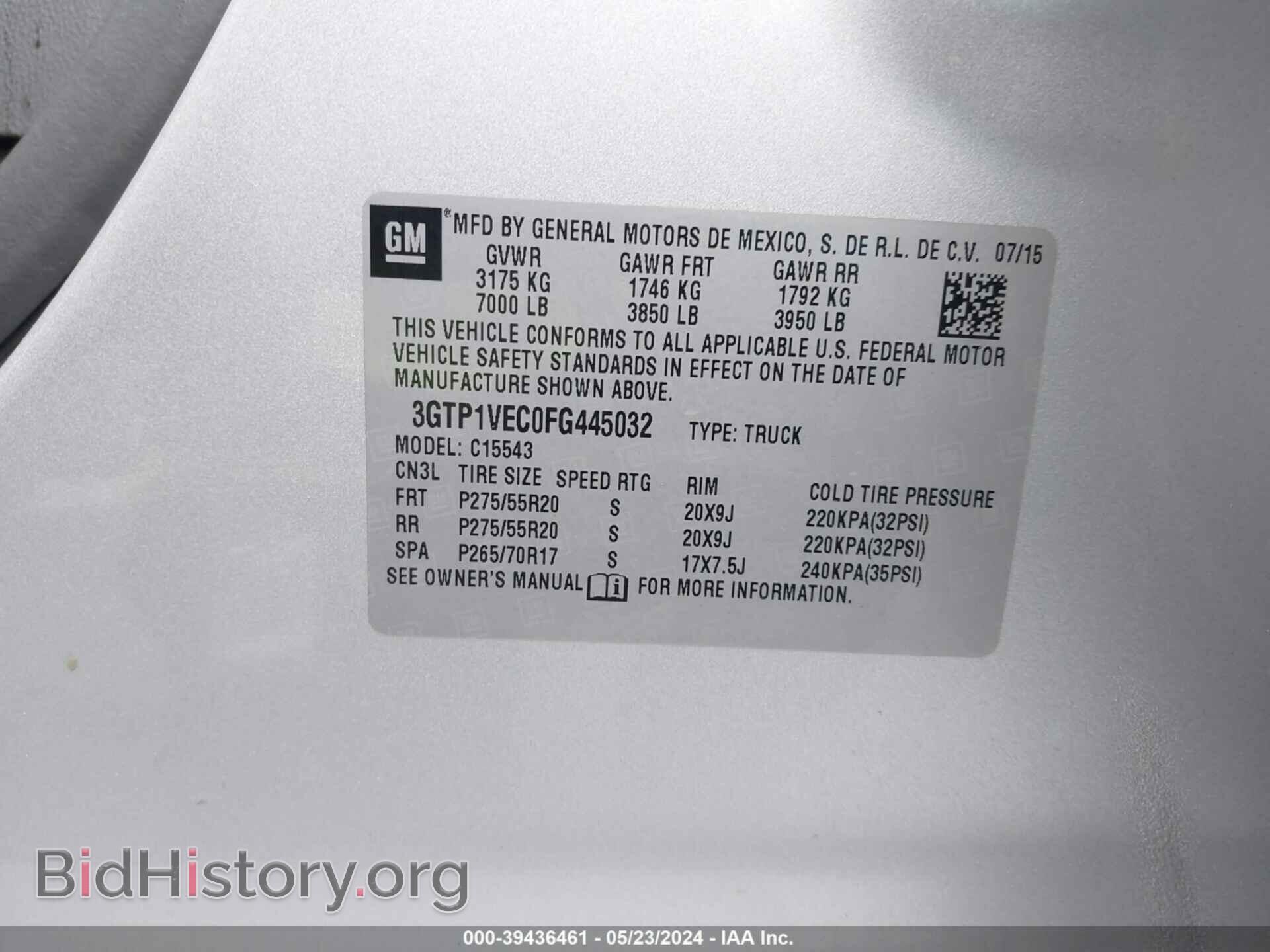 2015 GMC SIERRA 1500 - VIN: 3GTP1VEC0FG445032 - Photo 9