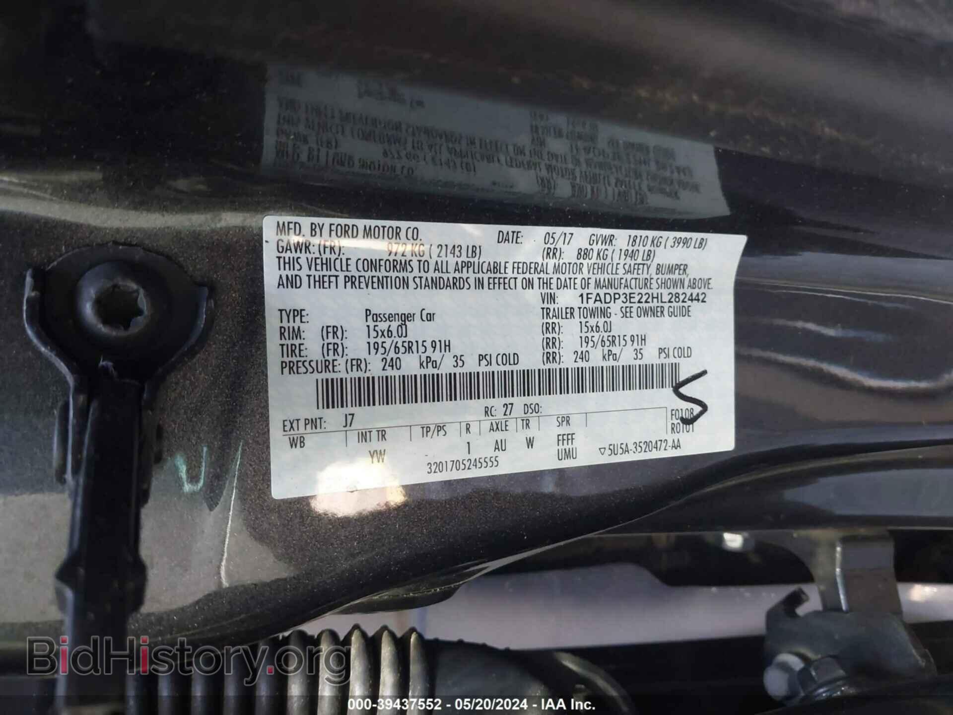 2017 FORD FOCUS - VIN: 1FADP3E22HL282442 - Фото 9