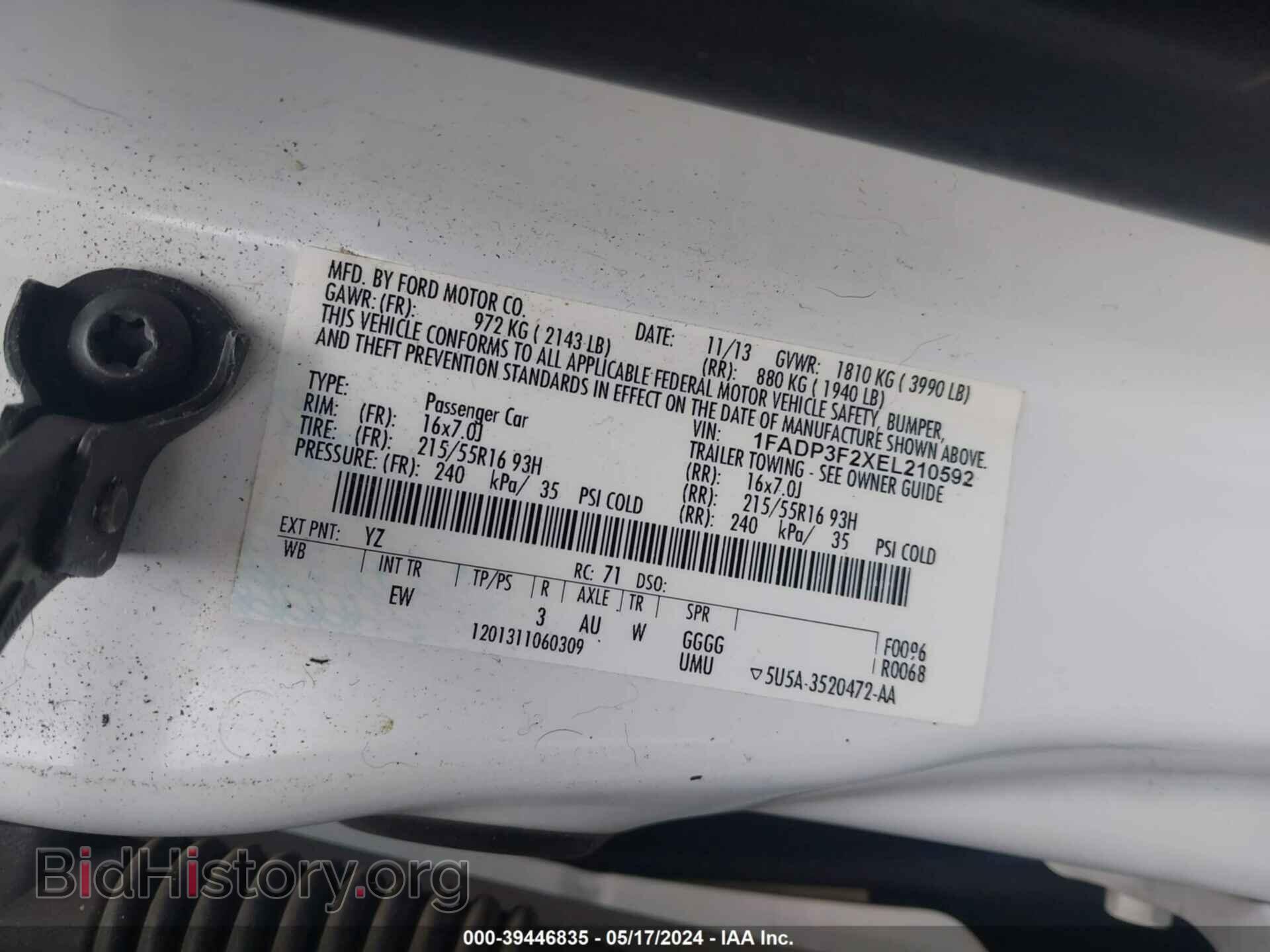 2014 FORD FOCUS - VIN: 1FADP3F2XEL210592 - Фото 9