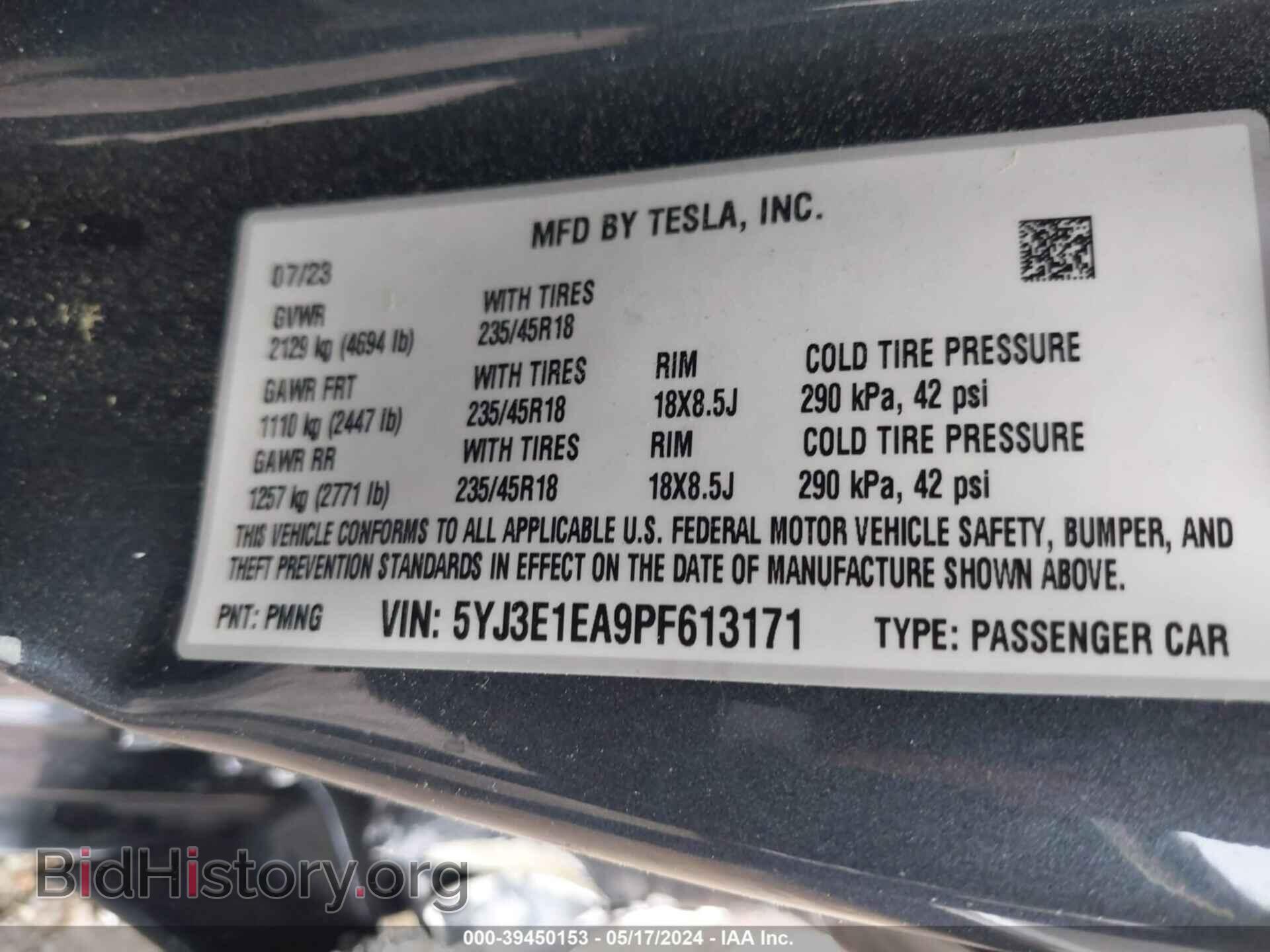 2023 TESLA MODEL 3 - VIN: 5YJ3E1EA9PF613171 - Фото 9