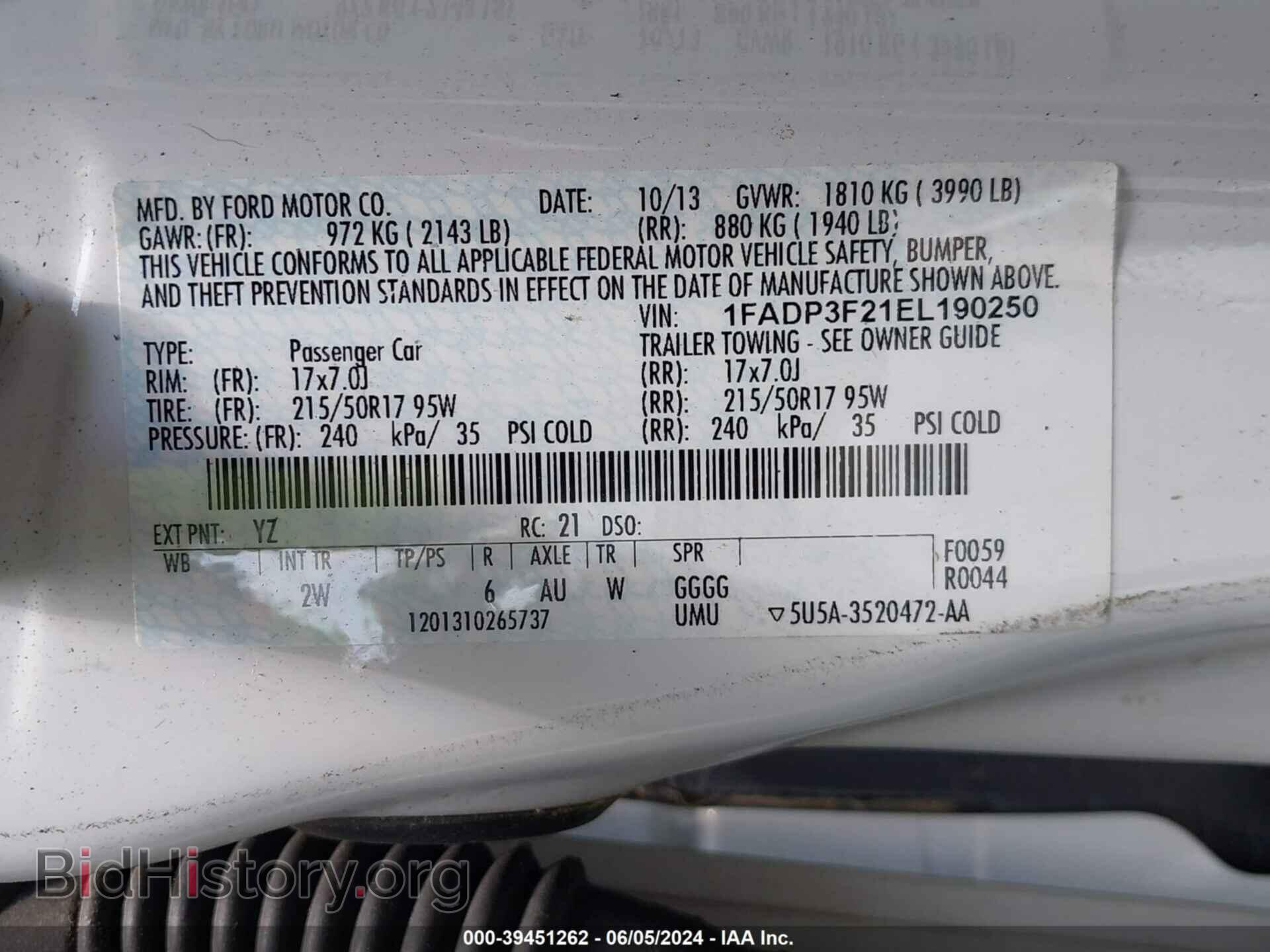 2014 FORD FOCUS - VIN: 1FADP3F21EL190250 - Photo 9