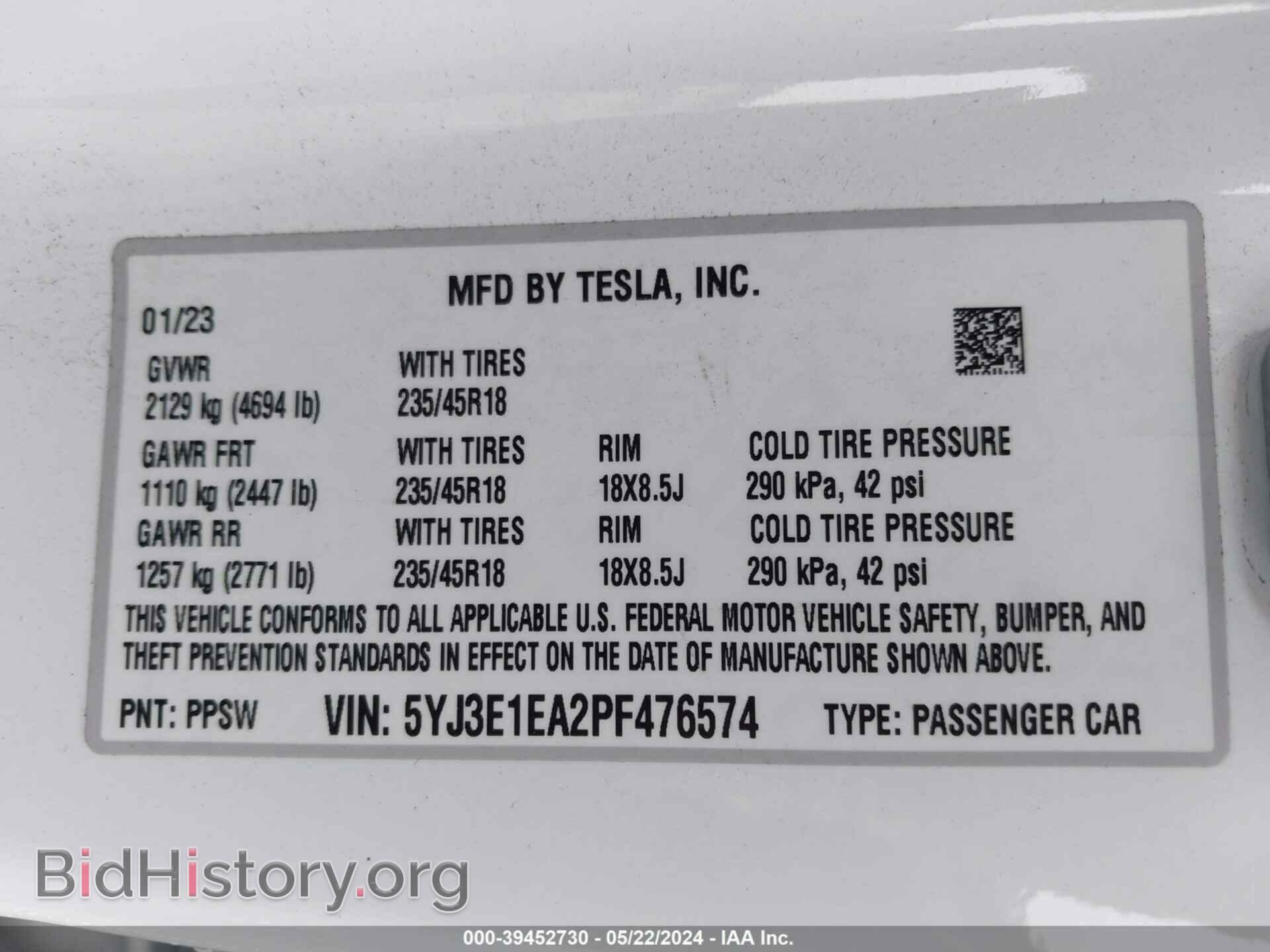 2023 TESLA MODEL 3 - VIN: 5YJ3E1EA2PF476574 - Фото 9
