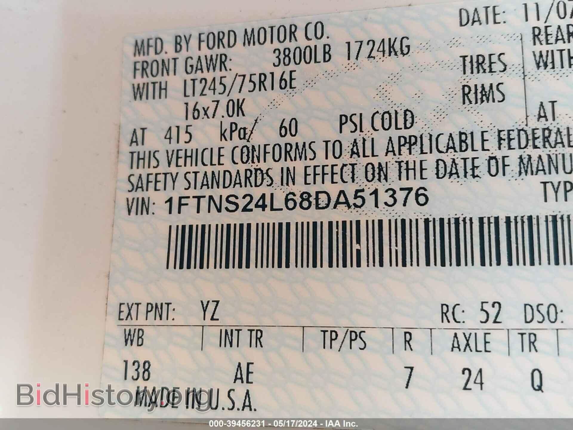 2008 FORD E-250 - VIN: 1FTNS24L68DA51376 - Фото 9