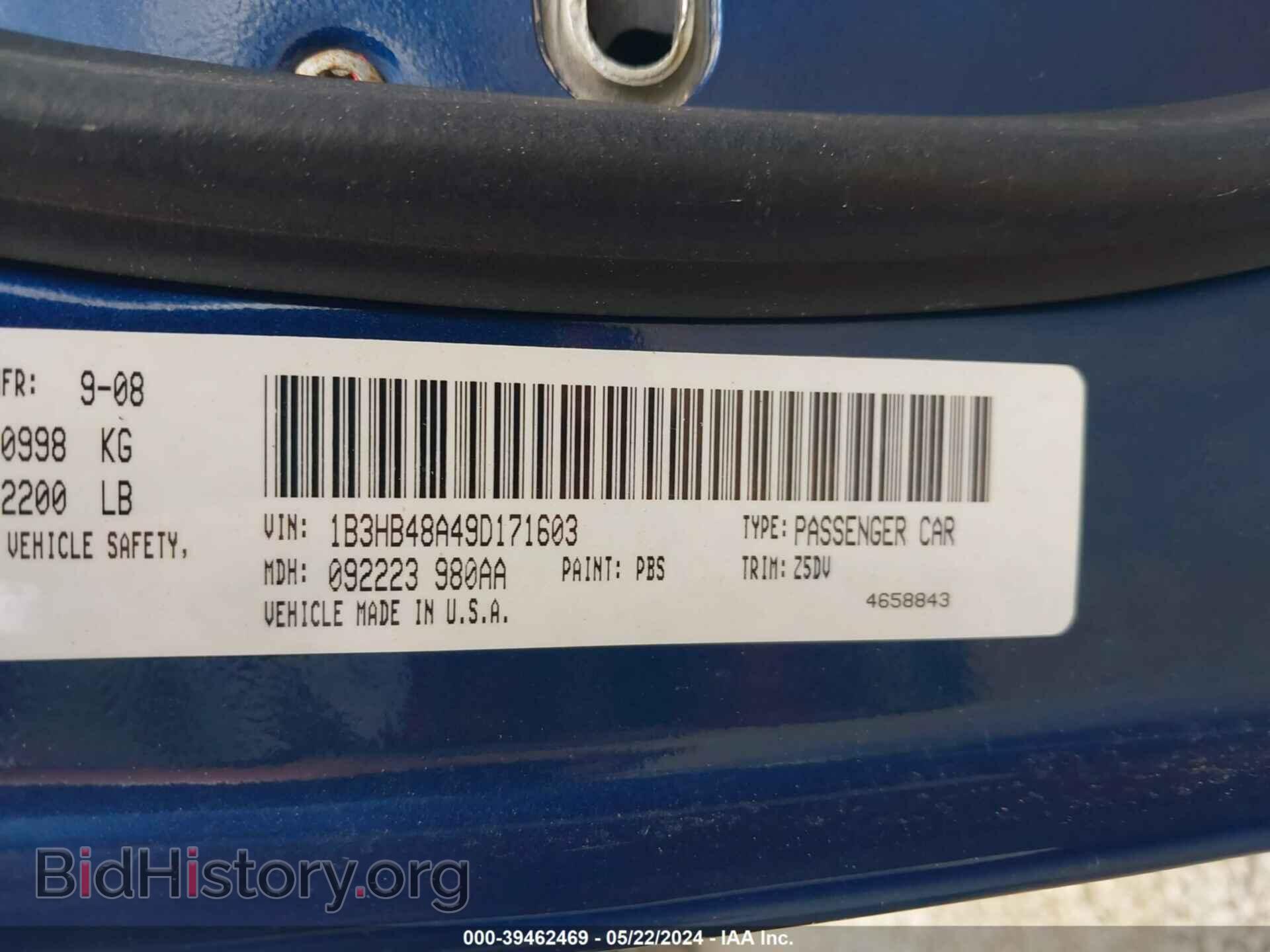 2009 DODGE CALIBER - VIN: 1B3HB48A49D171603 - Photo 9