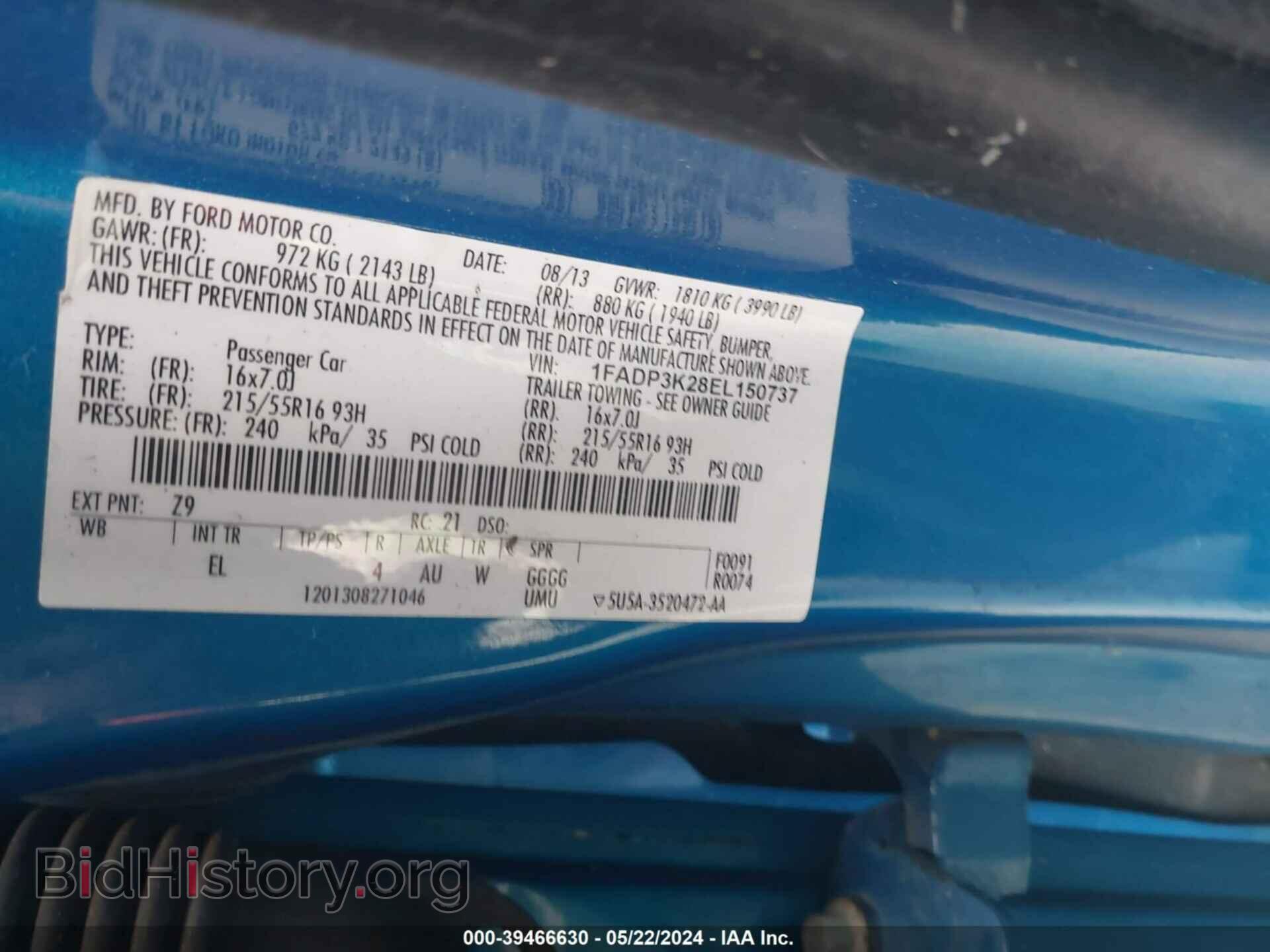2014 FORD FOCUS - VIN: 1FADP3K28EL150737 - Photo 9