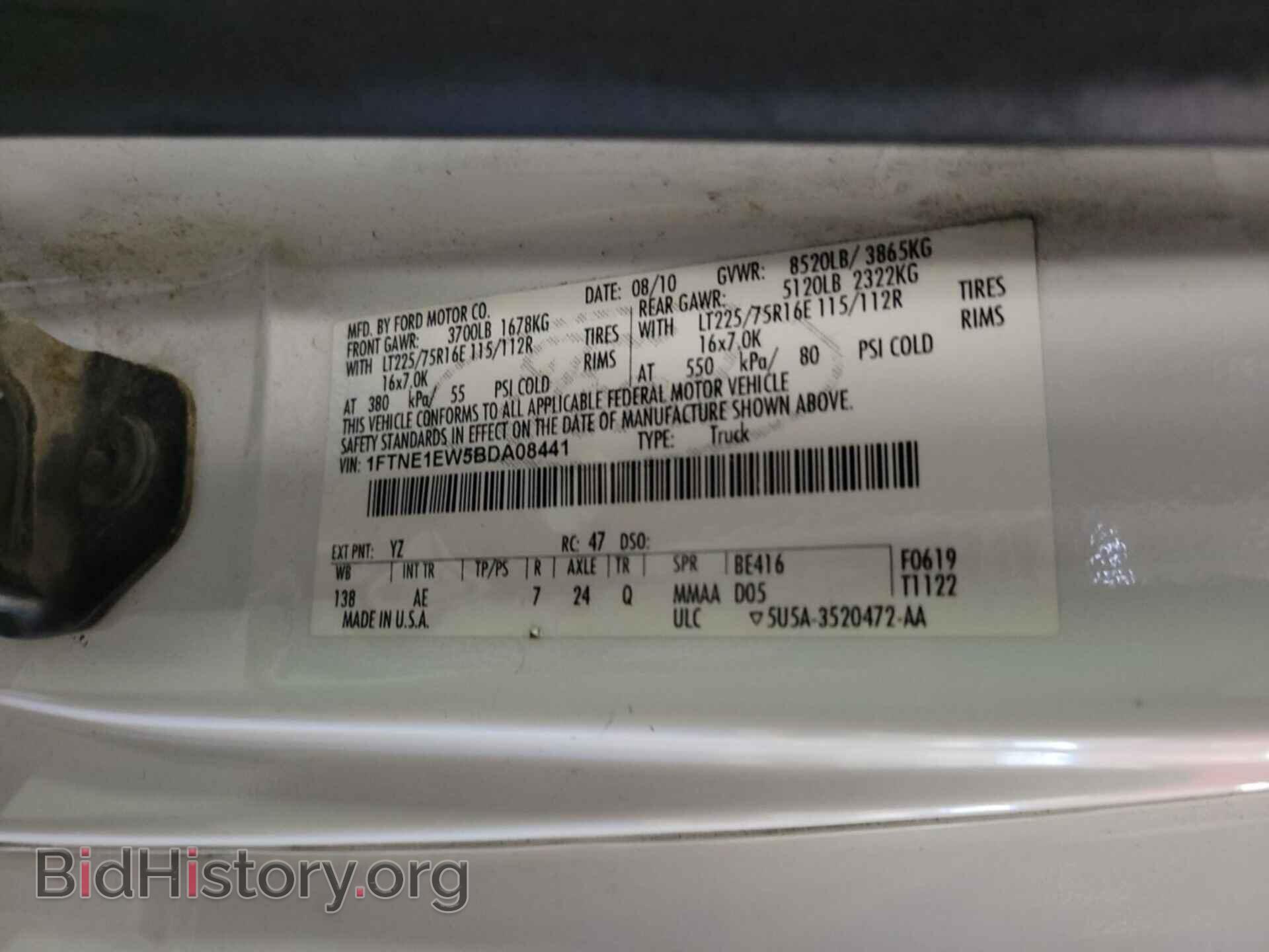2011 FORD ECONOLINE - VIN: 1FTNE1EW5BDA08441 - Photo 3