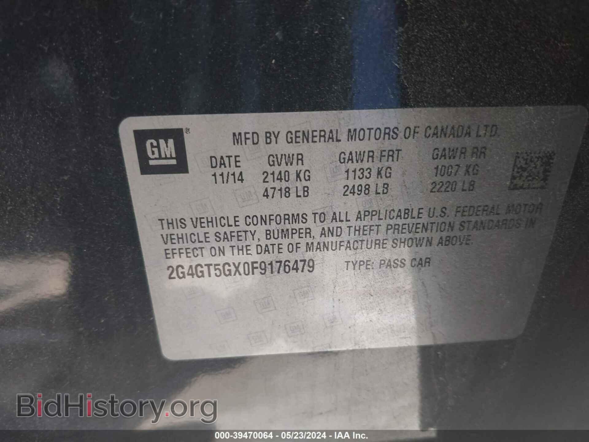 2015 BUICK REGAL - VIN: 2G4GT5GX0F9176479 - Фото 9