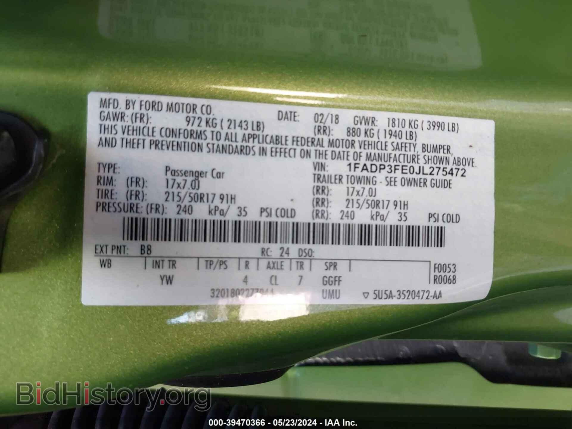 2018 FORD FOCUS - VIN: 1FADP3FE0JL275472 - Photo 9
