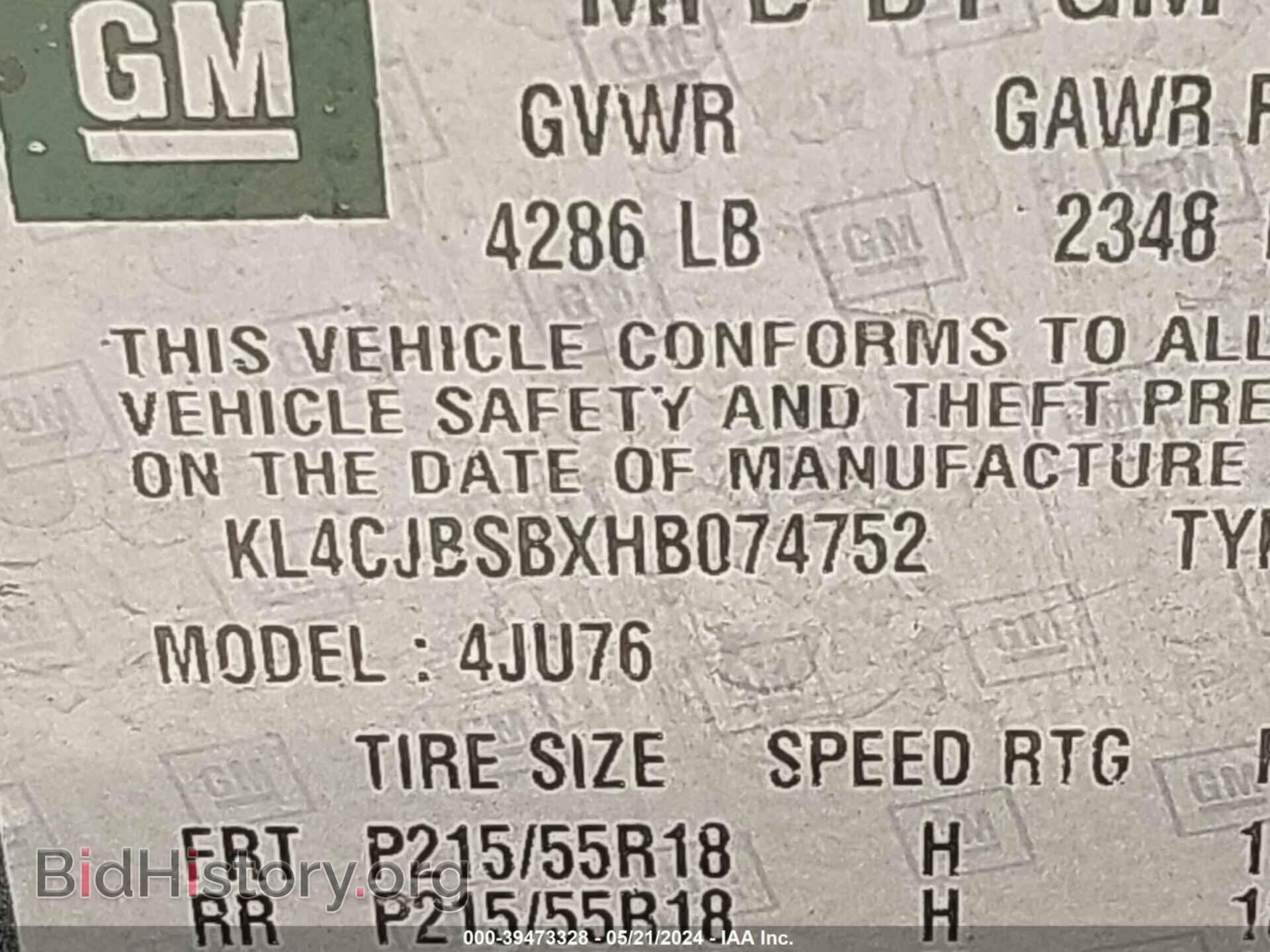 2017 BUICK ENCORE - VIN: KL4CJBSBXHB074752 - Photo 9