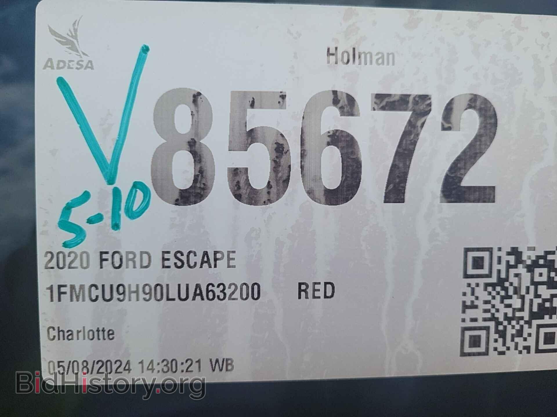 2020 FORD ESCAPE - VIN: 1FMCU9H90LUA63200 - Фото 2