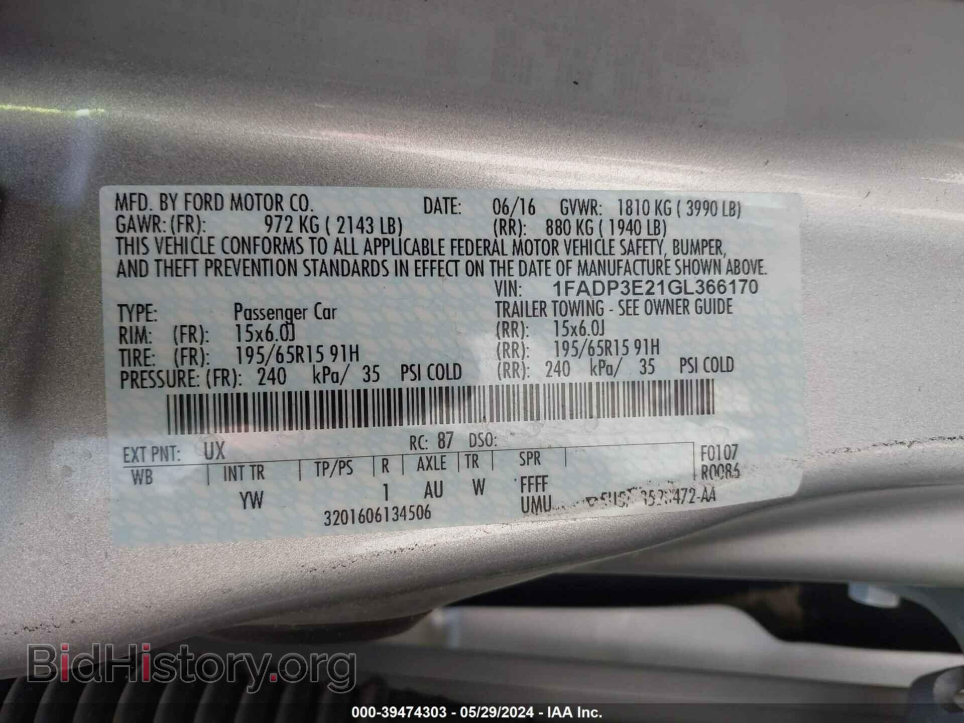 2016 FORD FOCUS - VIN: 1FADP3E21GL366170 - Photo 9