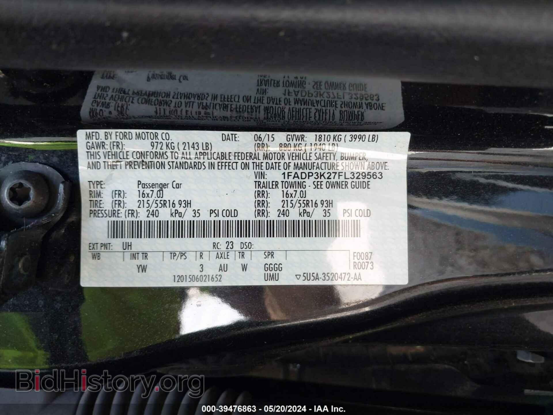 2015 FORD FOCUS - VIN: 1FADP3K27FL329563 - Фото 9