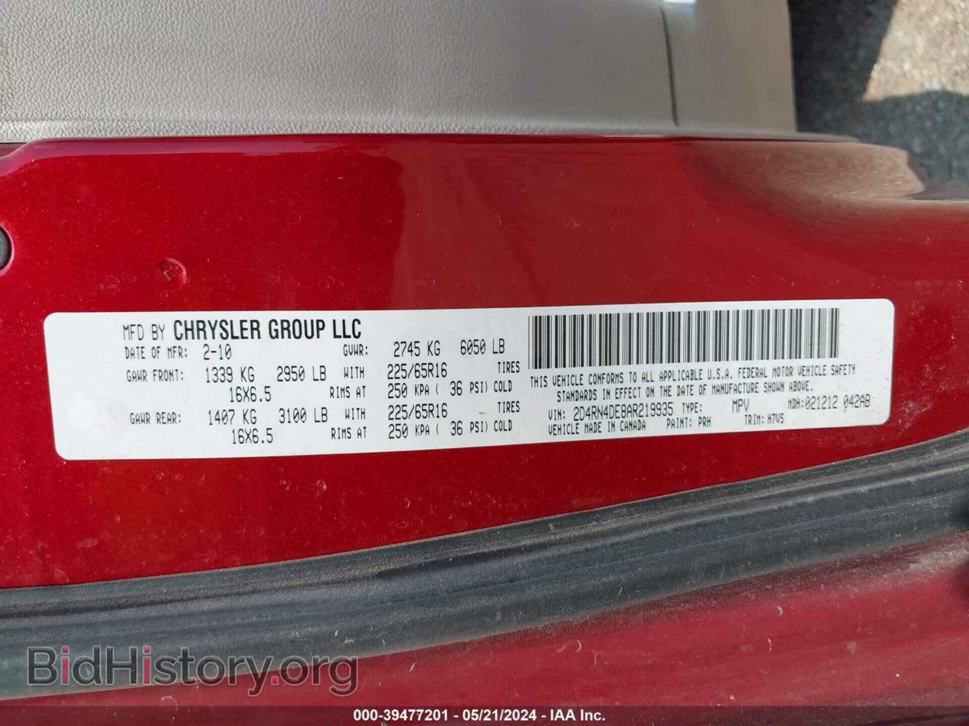 2010 DODGE GRAND CARAVAN - VIN: 2D4RN4DE8AR219935 - Фото 9
