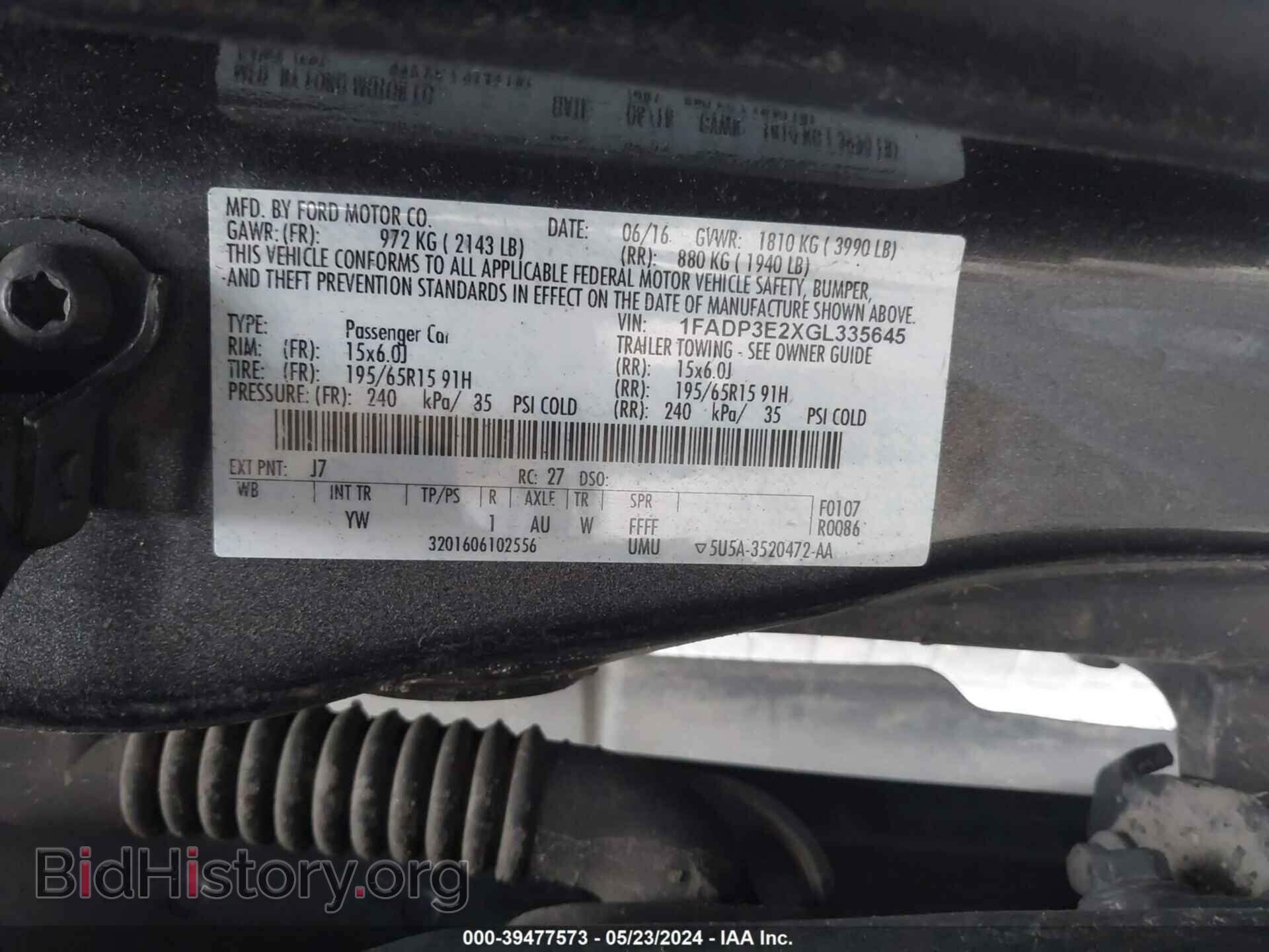 2016 FORD FOCUS - VIN: 1FADP3E2XGL335645 - Фото 9