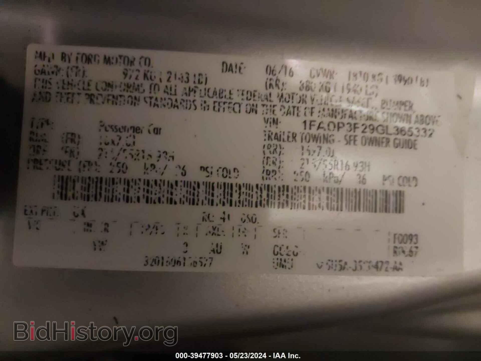 2016 FORD FOCUS - VIN: 1FADP3F29GL365332 - Фото 9