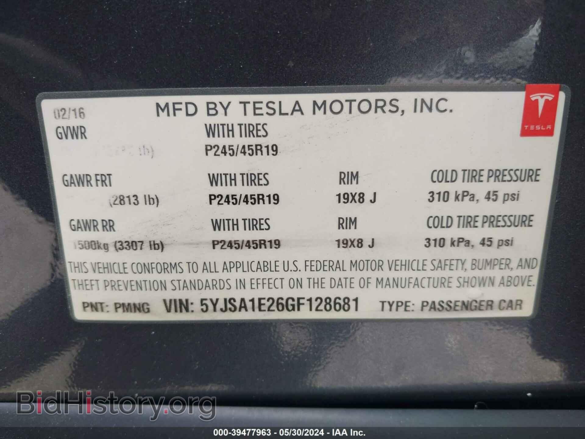 2016 TESLA MODEL S - VIN: 5YJSA1E26GF128681 - Photo 9