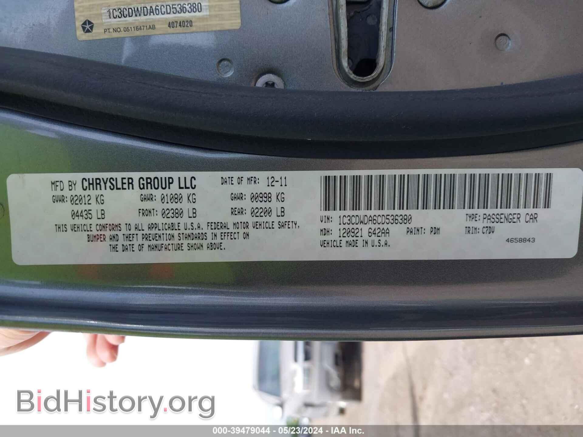 2012 DODGE CALIBER - VIN: 1C3CDWDA6CD536380 - Photo 9