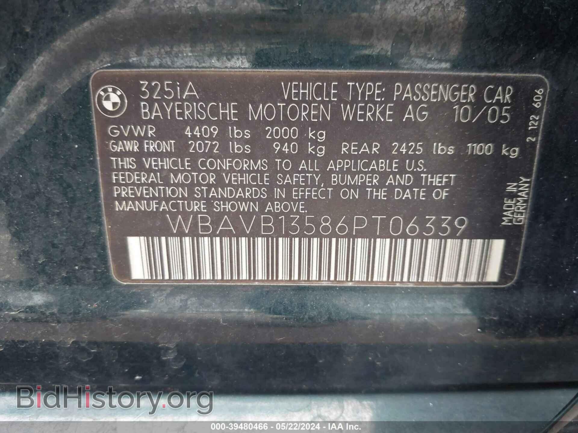 2006 BMW 325I - VIN: WBAVB13586PT06339 - Photo 9
