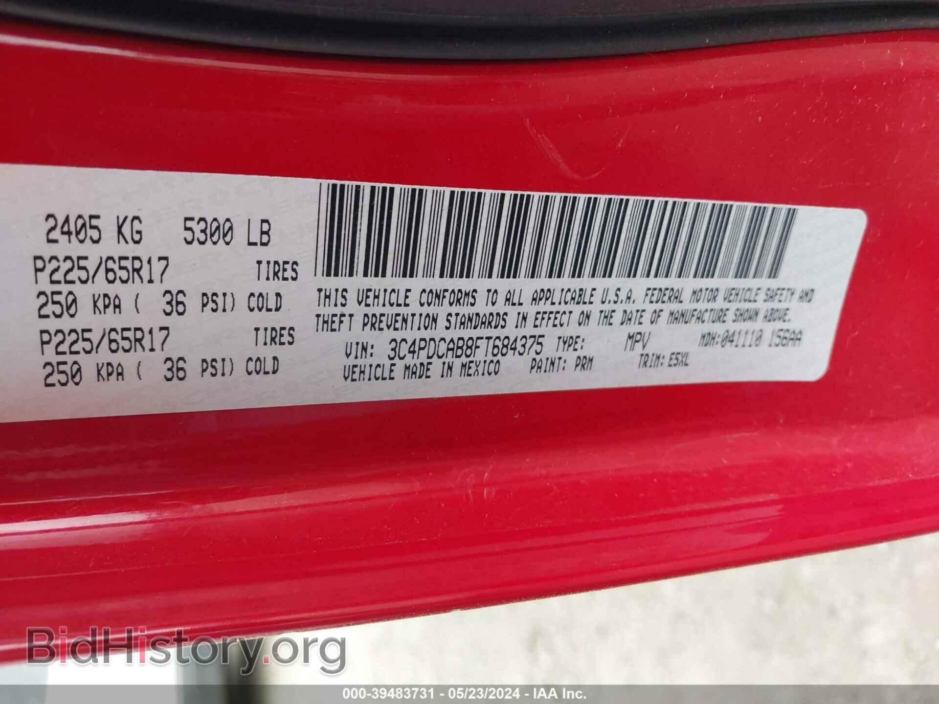 2015 DODGE JOURNEY - VIN: 3C4PDCAB8FT684375 - Фото 9