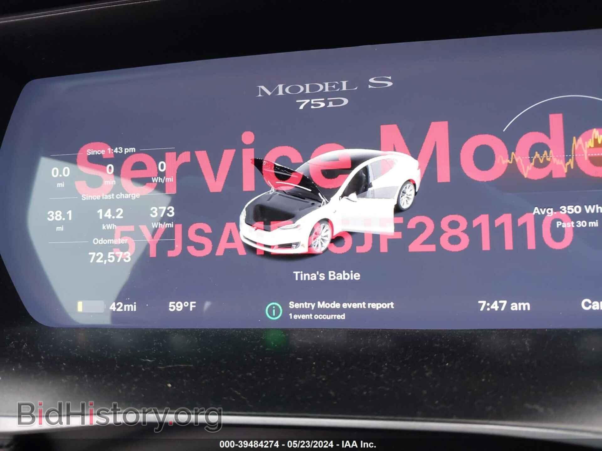 2018 TESLA MODEL S - VIN: 5YJSA1E25JF281110 - Фото 7