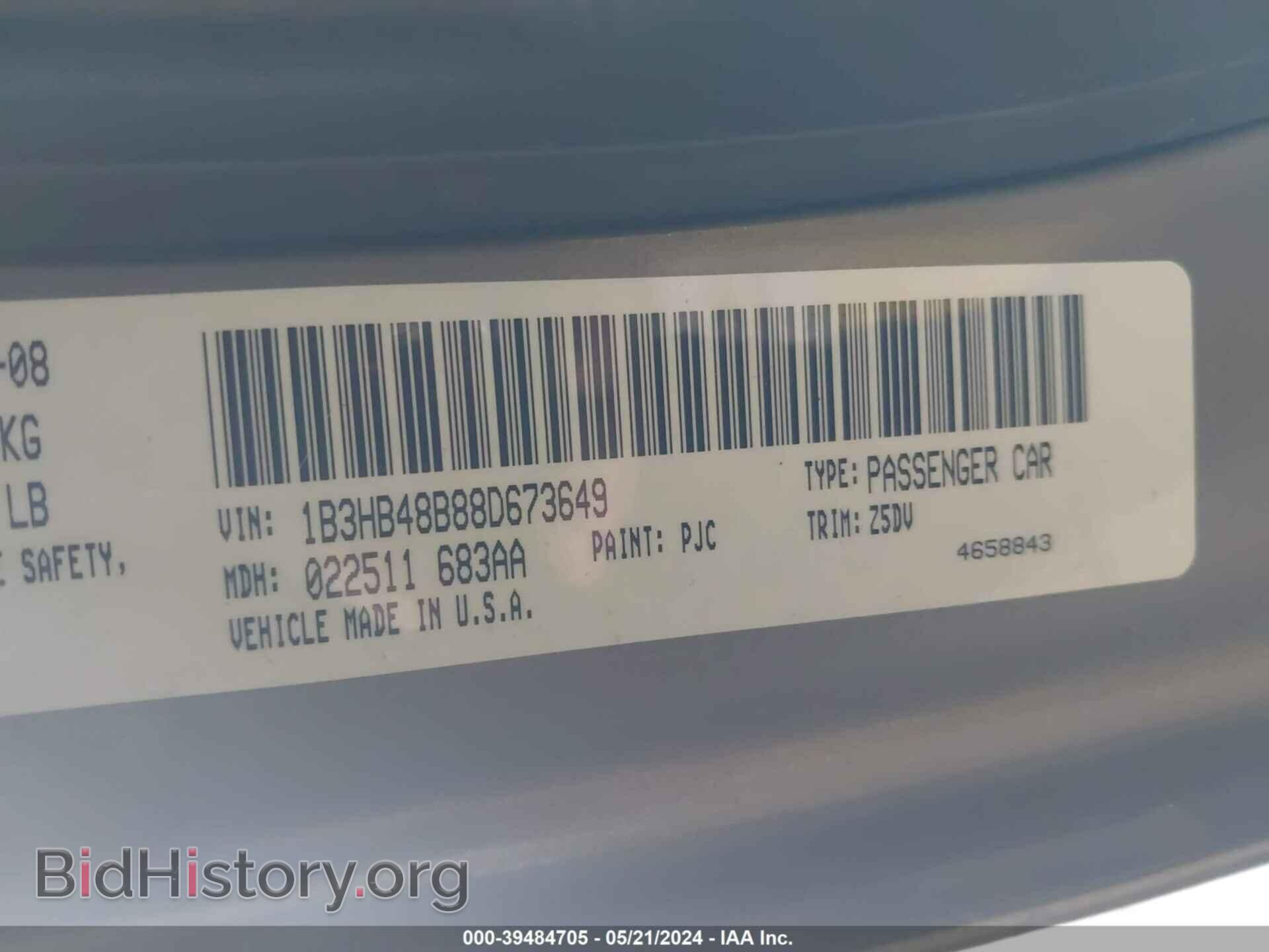 2008 DODGE CALIBER - VIN: 1B3HB48B88D673649 - Фото 9