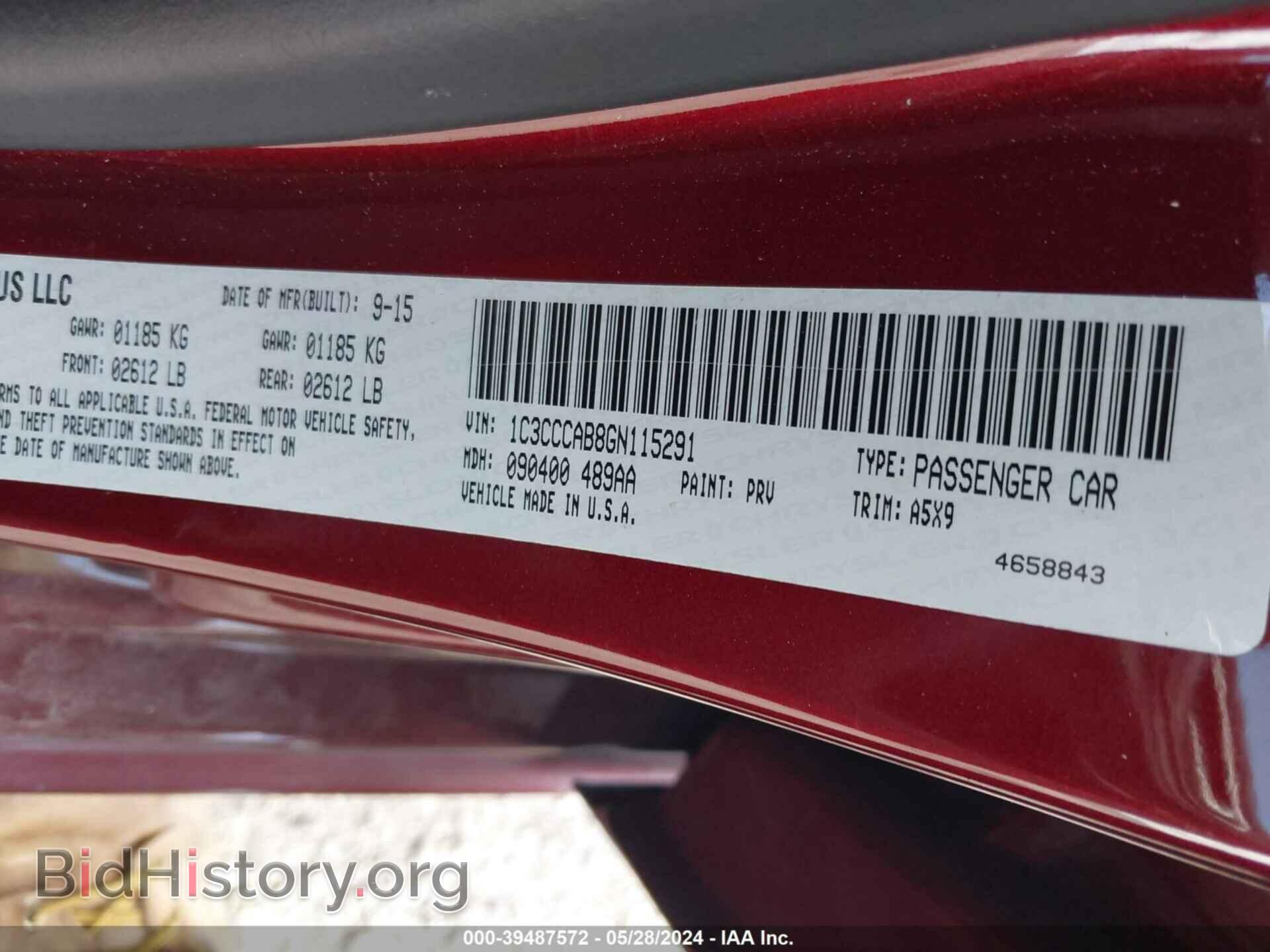 2016 CHRYSLER 200 - VIN: 1C3CCCAB8GN115291 - Фото 9