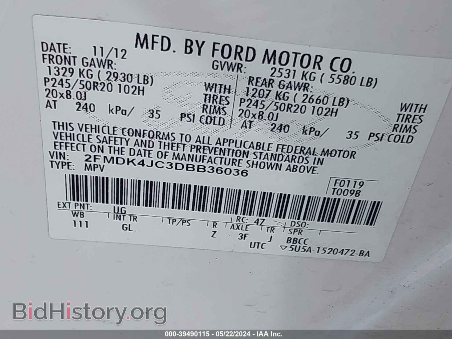 2013 FORD EDGE - VIN: 2FMDK4JC3DBB36036 - Photo 9