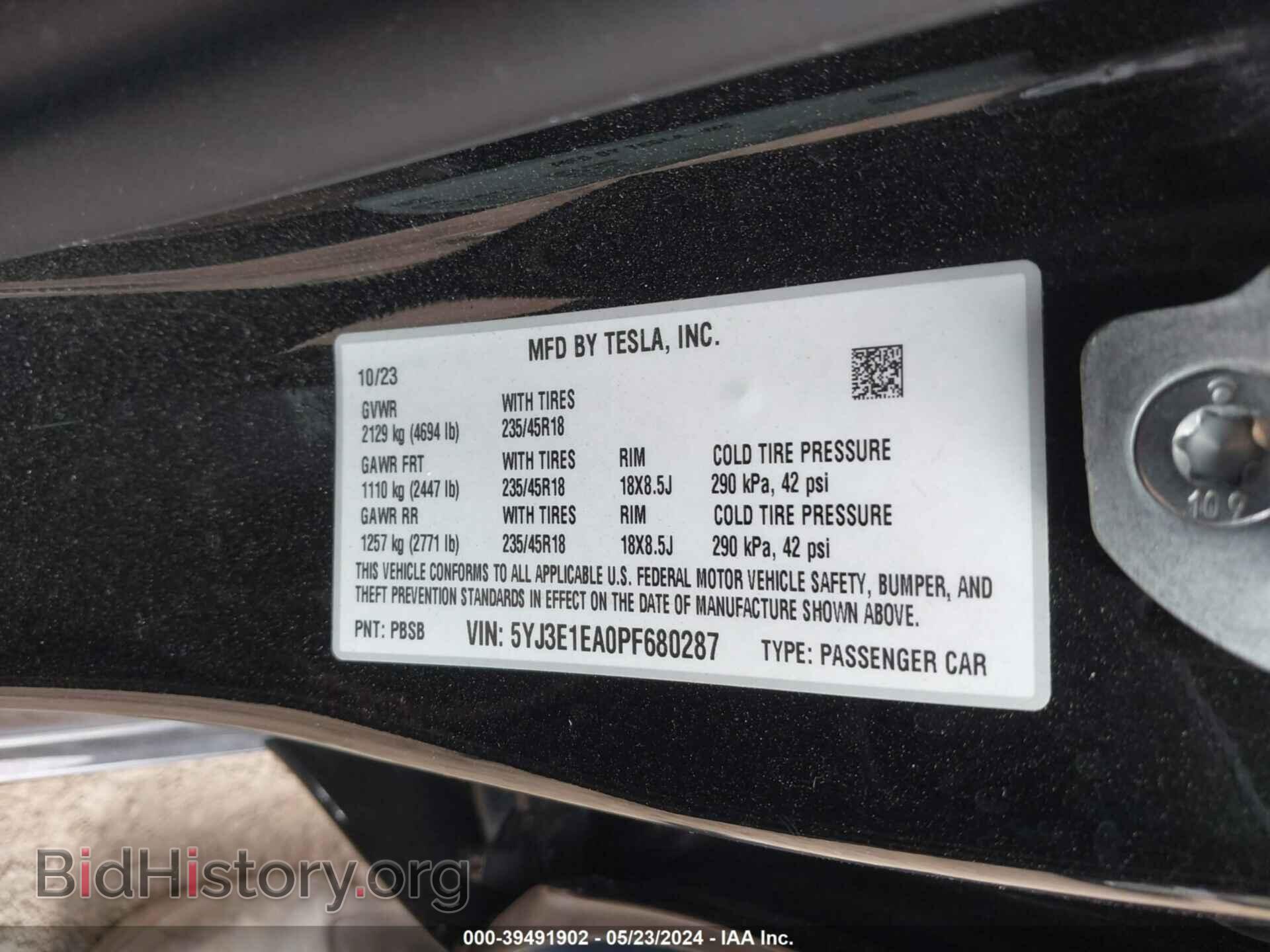 2023 TESLA MODEL 3 - VIN: 5YJ3E1EA0PF680287 - Фото 9