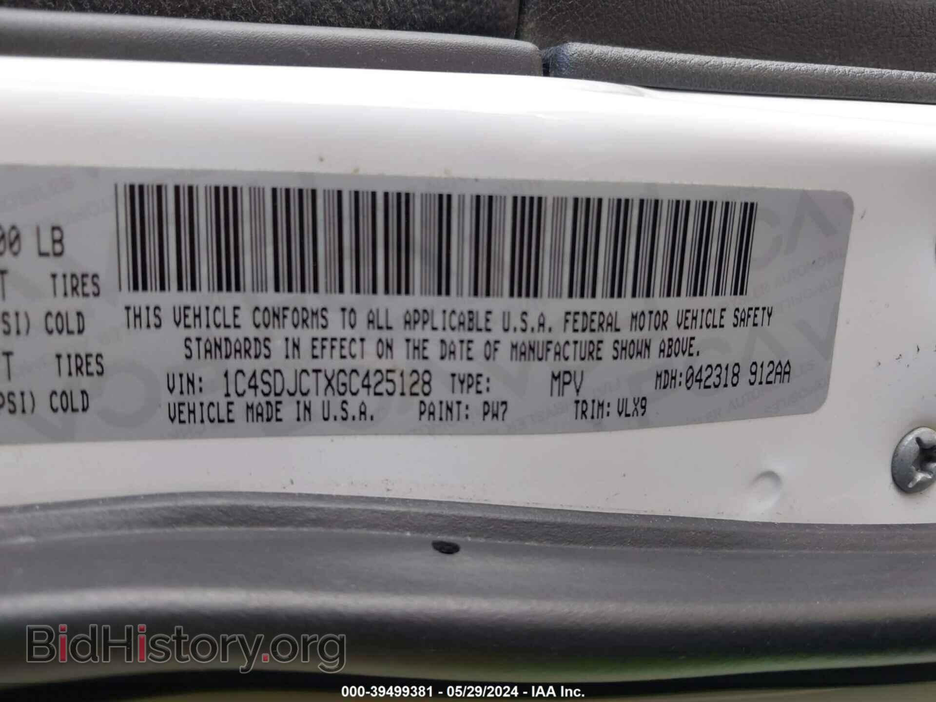 2016 DODGE DURANGO - VIN: 1C4SDJCTXGC425128 - Photo 9