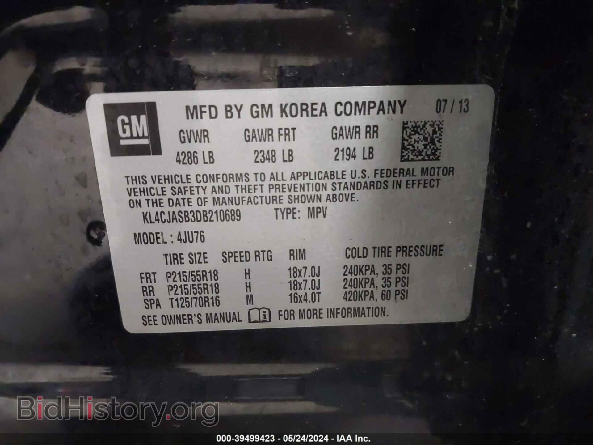 2013 BUICK ENCORE - VIN: KL4CJASB3DB210689 - Photo 9