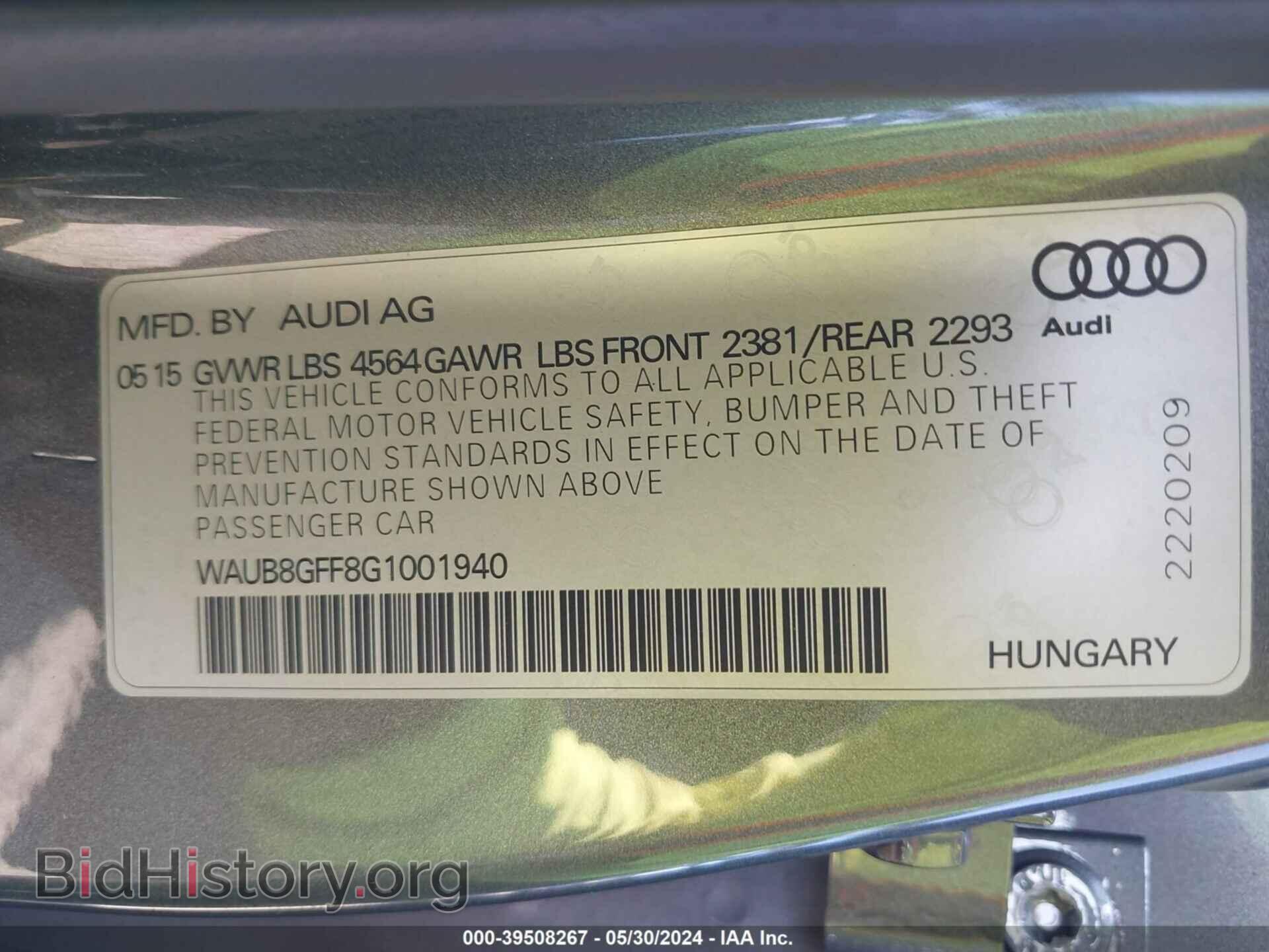 2016 AUDI A3 - VIN: WAUB8GFF8G1001940 - Фото 9