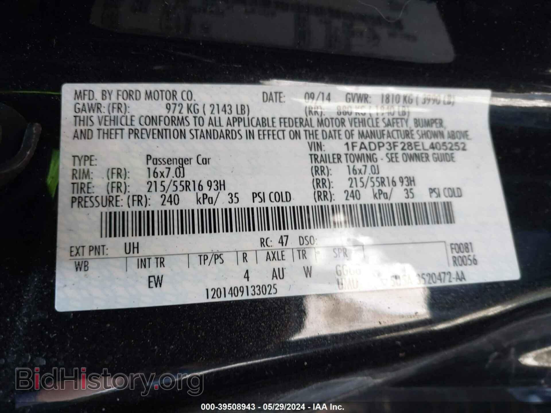 2014 FORD FOCUS - VIN: 1FADP3F28EL405252 - Photo 9