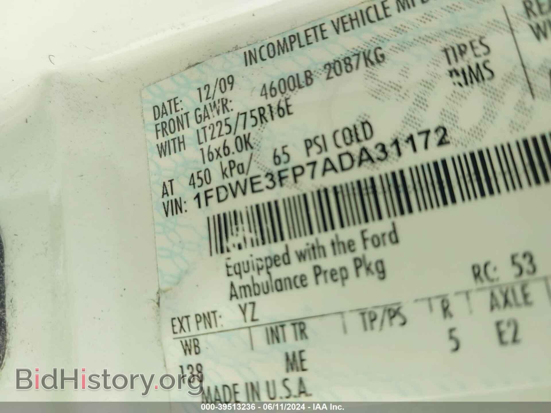 2010 FORD E-350 CUTAWAY - VIN: 1FDWE3FP7ADA31172 - Фото 8