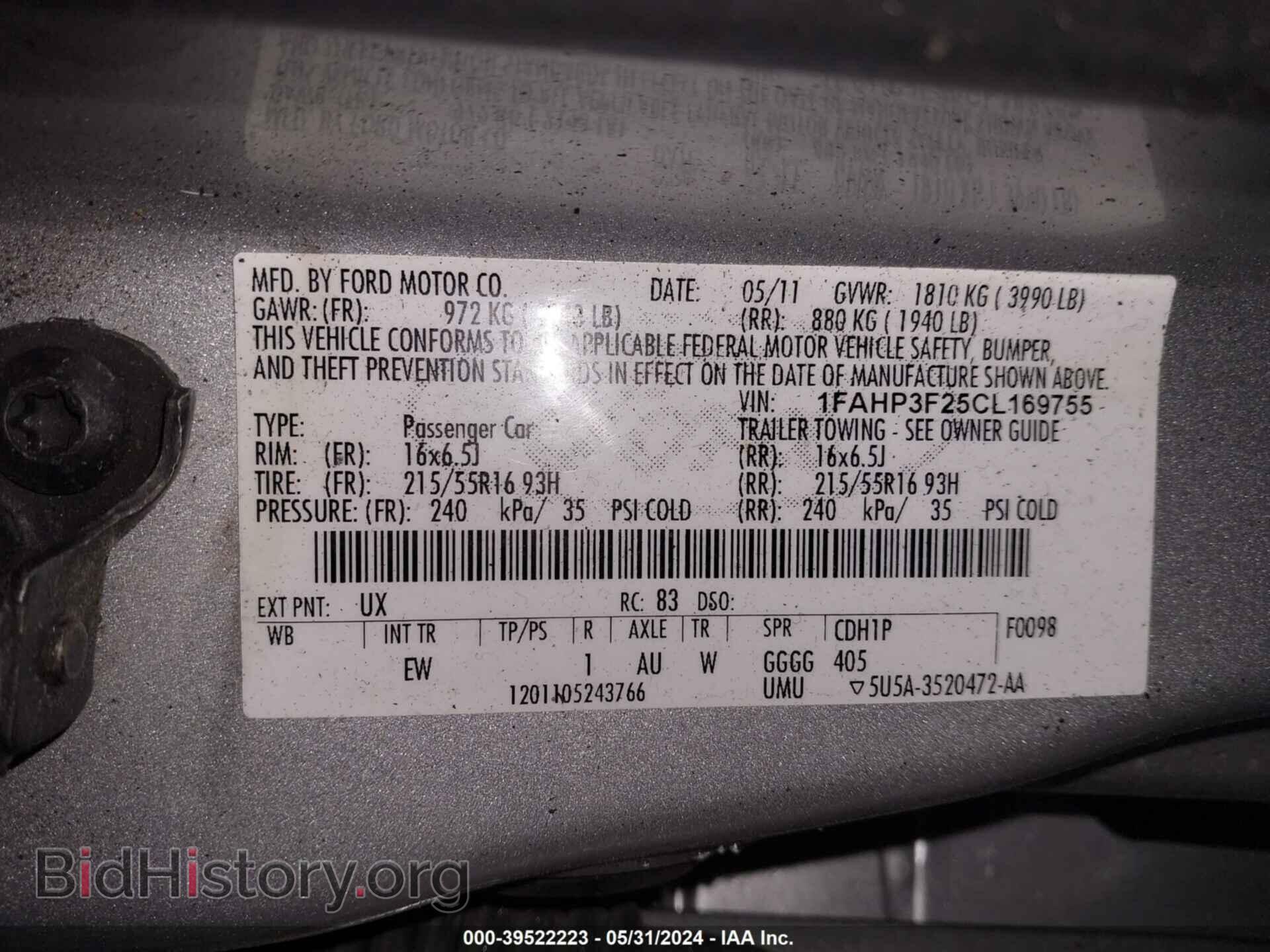 2012 FORD FOCUS - VIN: 1FAHP3F25CL169755 - Фото 9