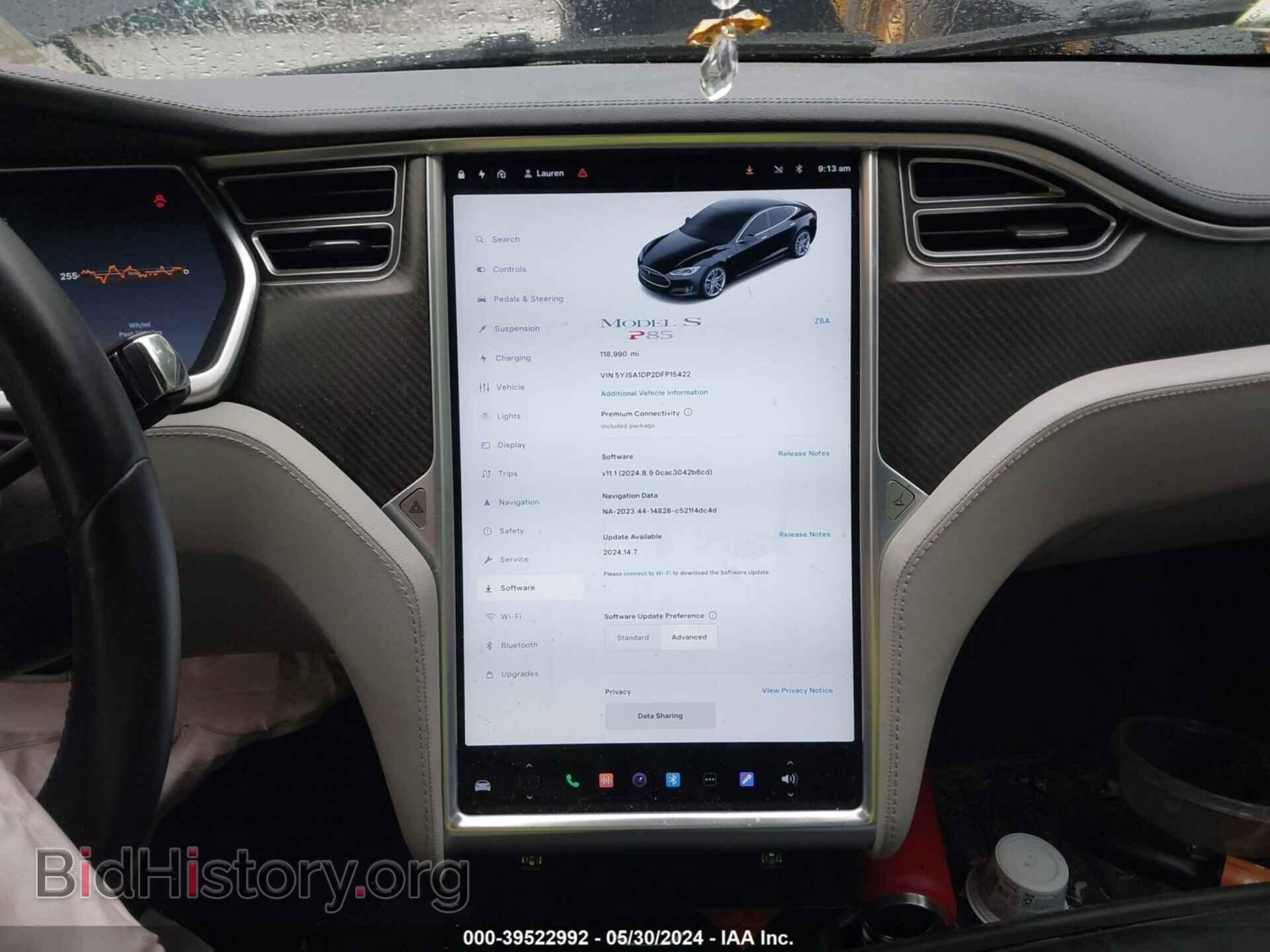 2013 TESLA MODEL S - VIN: 5YJSA1DP2DFP15422 - Photo 14