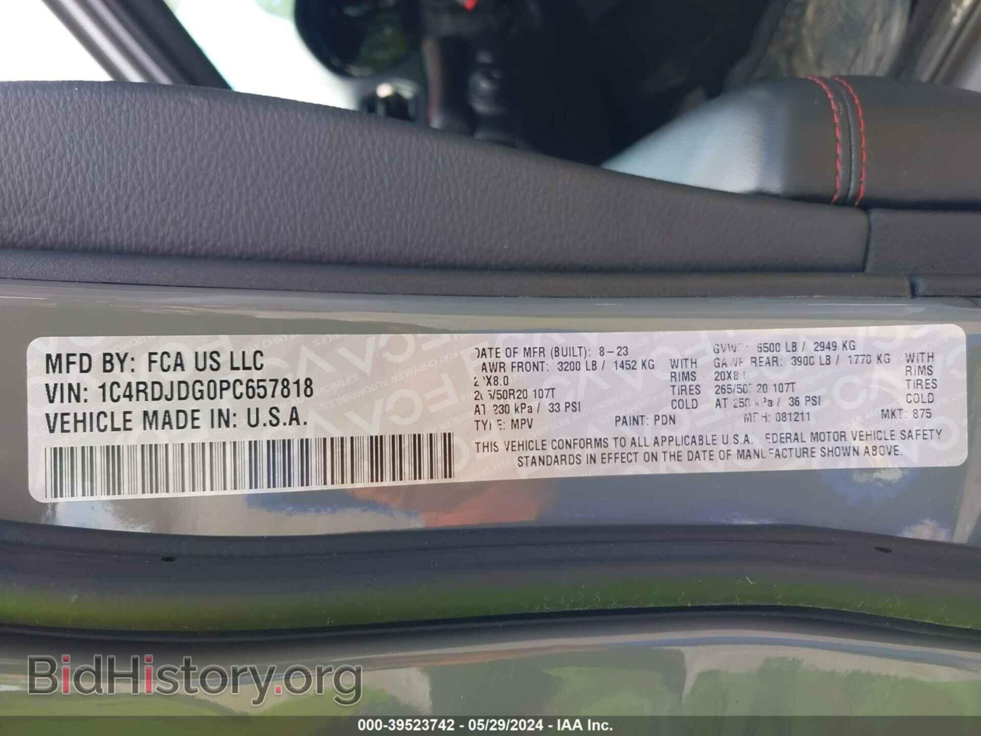 2023 DODGE DURANGO - VIN: 1C4RDJDG0PC657818 - Фото 9