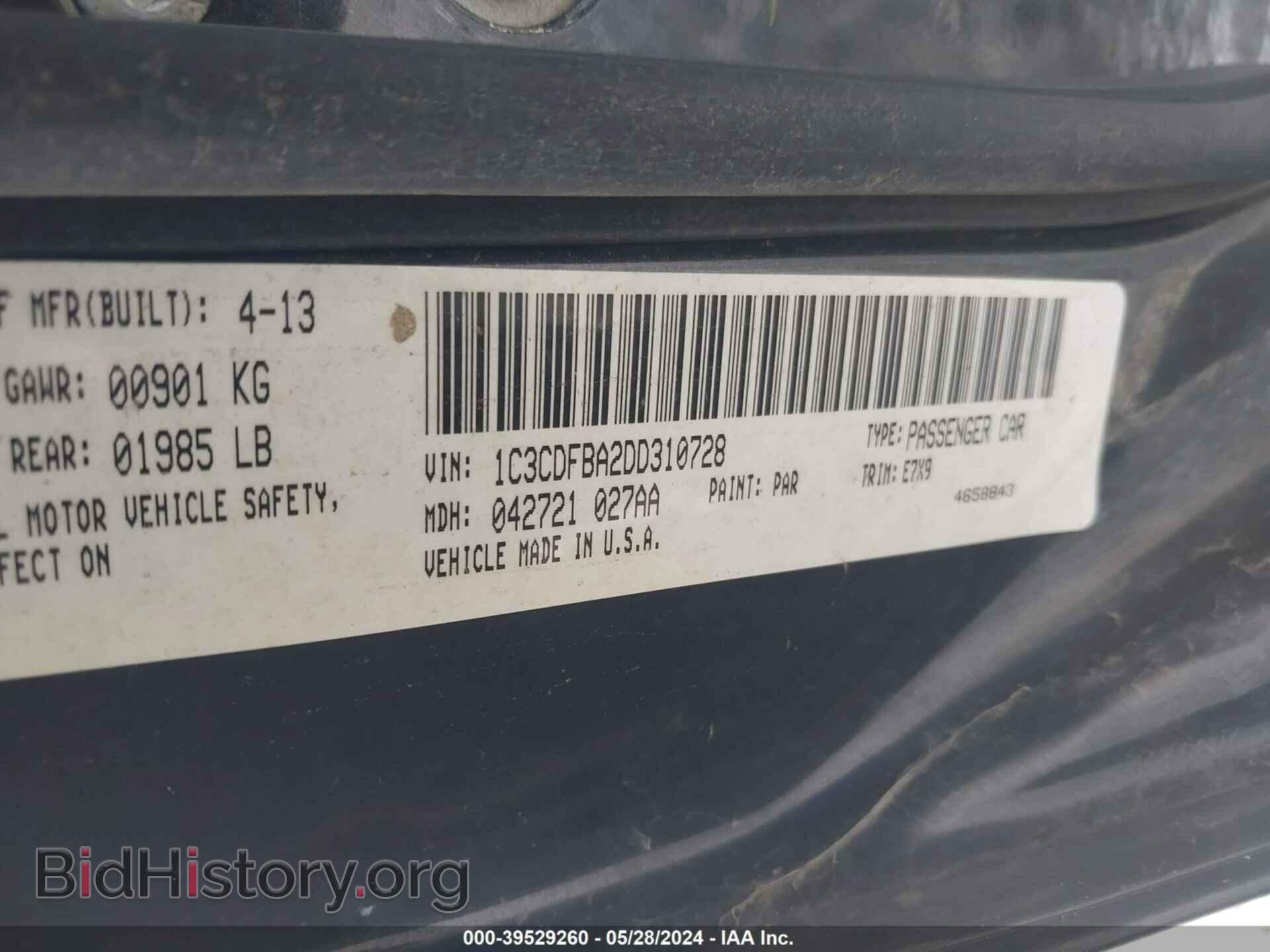 2013 DODGE DART - VIN: 1C3CDFBA2DD310728 - Photo 9
