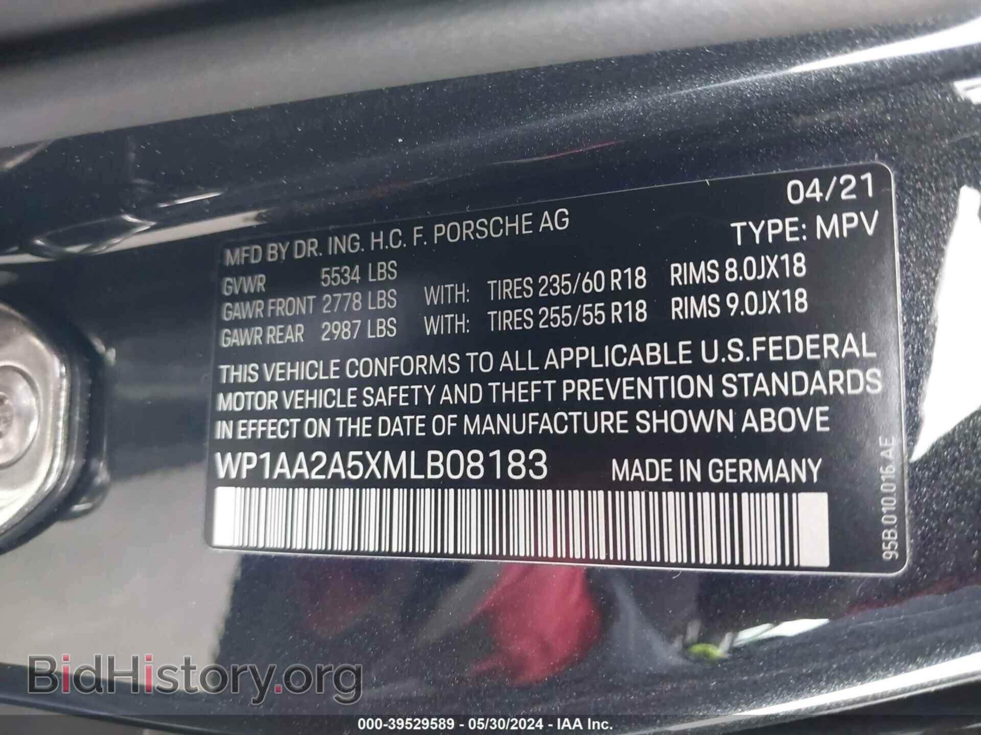 2021 PORSCHE MACAN - VIN: WP1AA2A5XMLB08183 - Photo 9