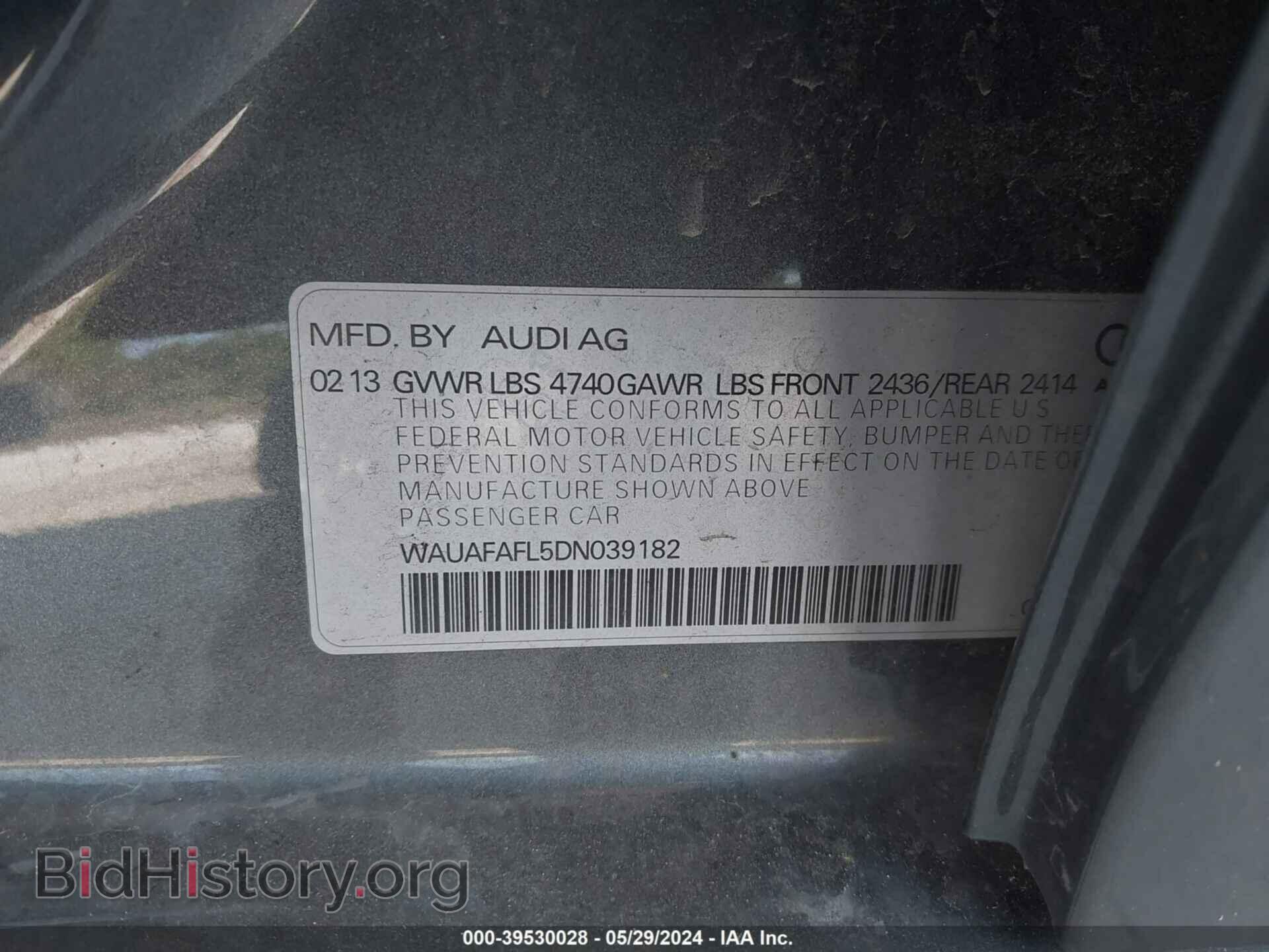2013 AUDI A4 - VIN: WAUAFAFL5DN039182 - Фото 9