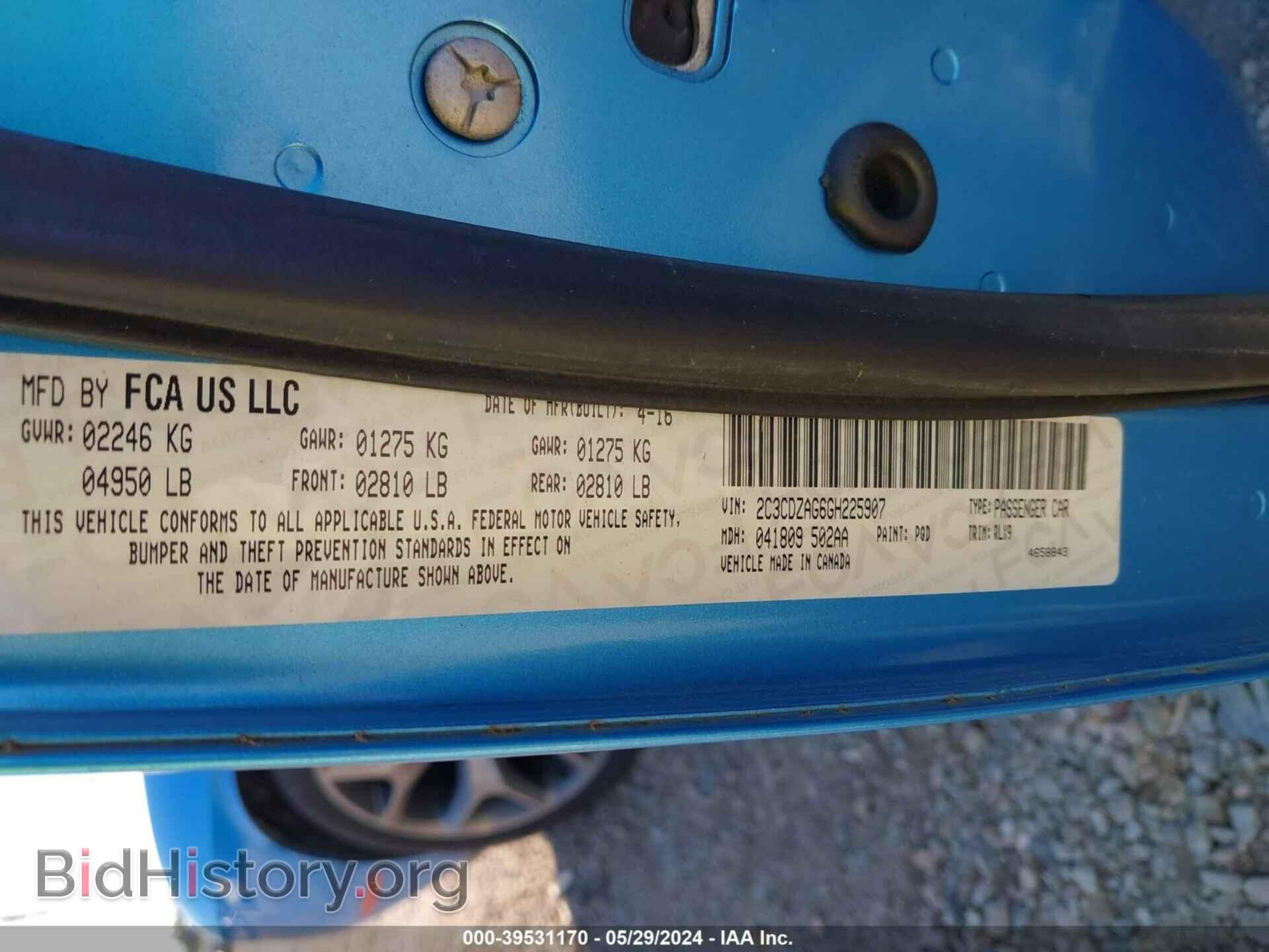 2016 DODGE CHALLENGER - VIN: 2C3CDZAG6GH225907 - Фото 9