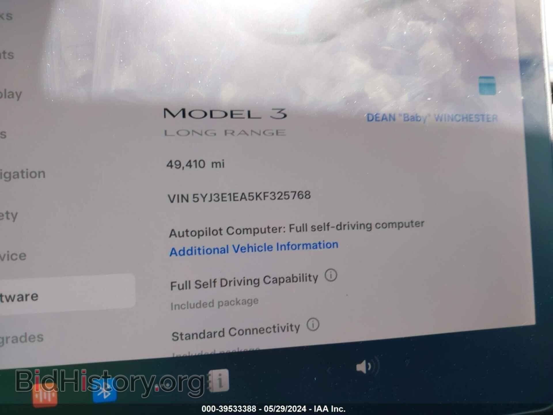 2019 TESLA MODEL 3 - VIN: 5YJ3E1EA5KF325768 - Фото 7