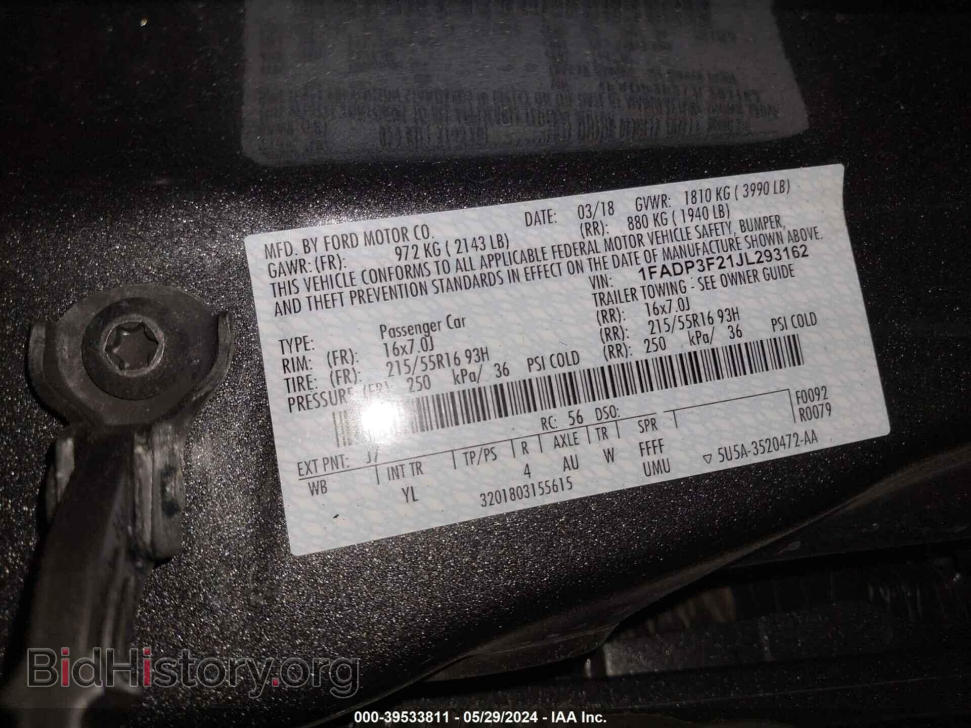 2018 FORD FOCUS - VIN: 1FADP3F21JL293162 - Фото 9