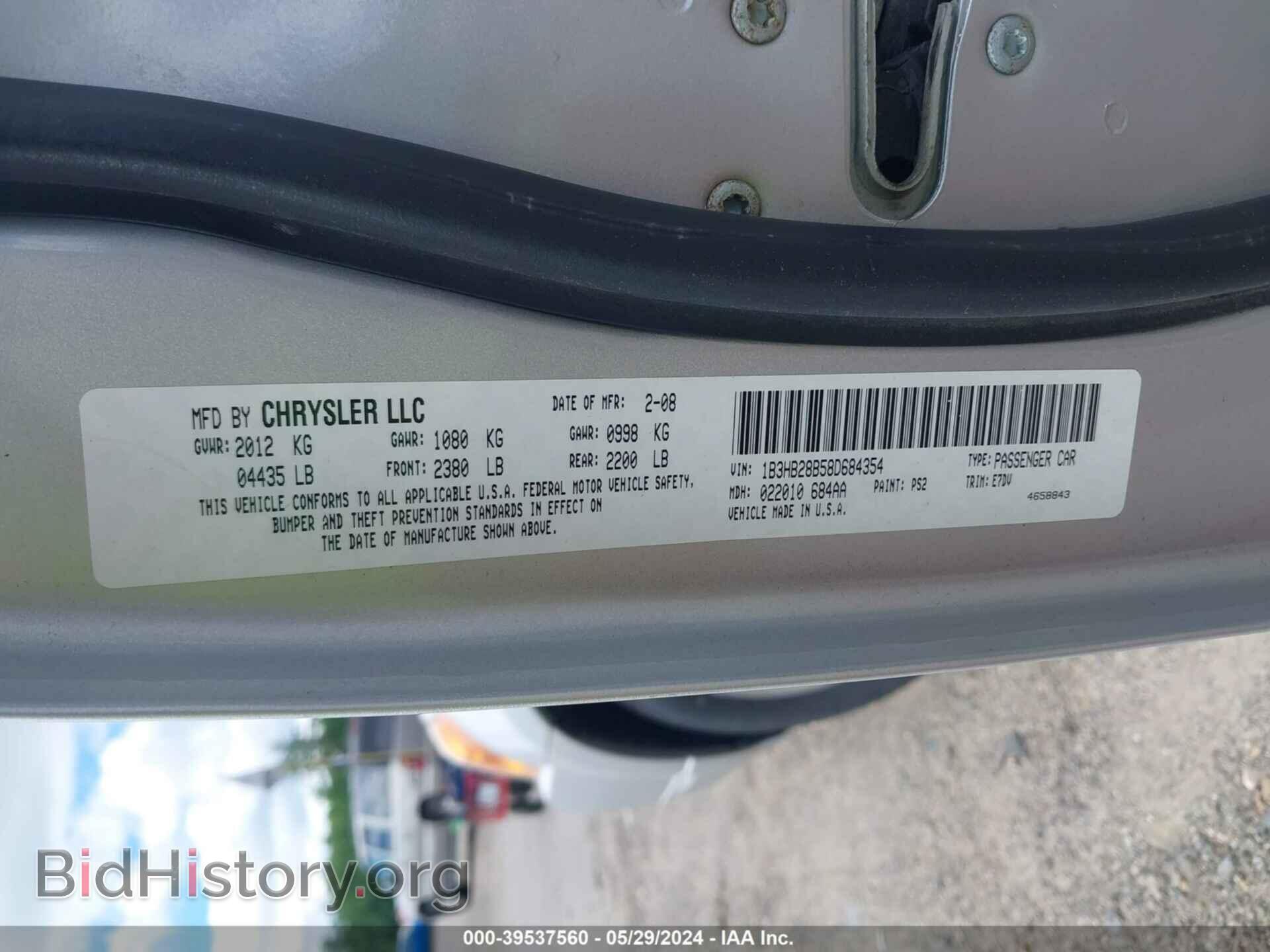 2008 DODGE CALIBER - VIN: 1B3HB28B58D684354 - Фото 9