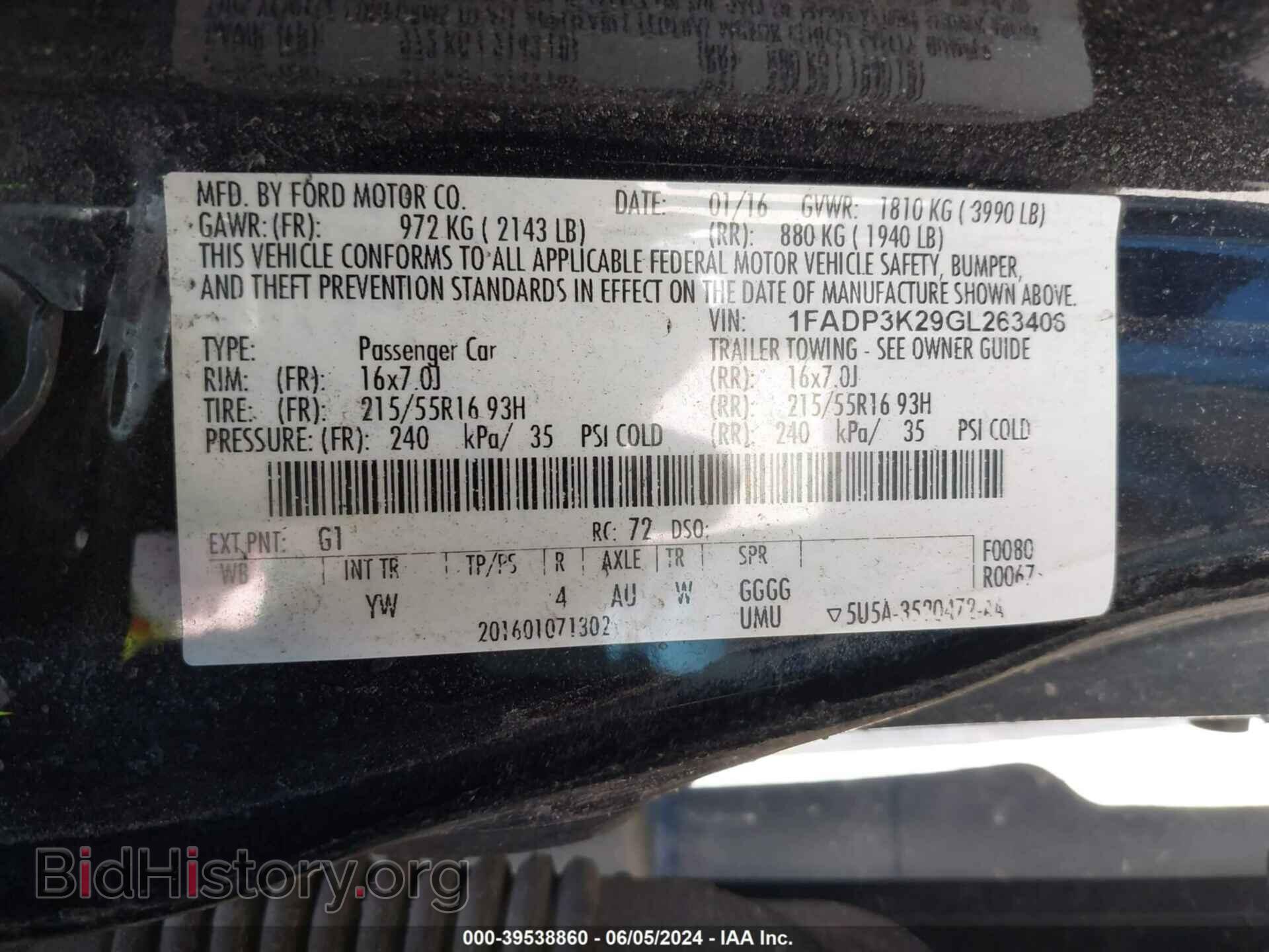 2016 FORD FOCUS - VIN: 1FADP3K29GL263406 - Фото 9