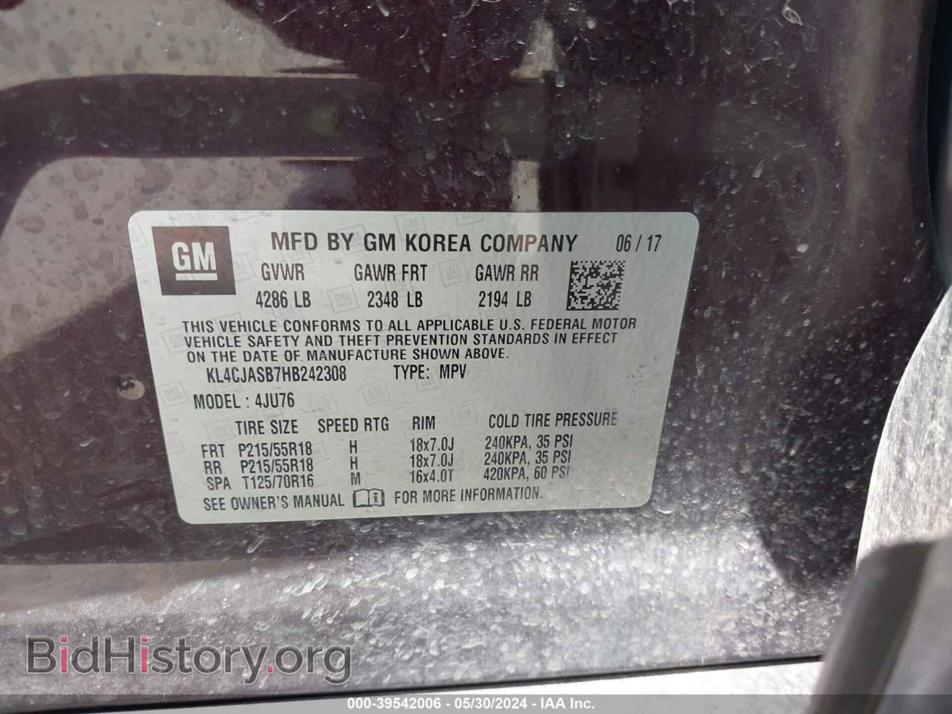 2017 BUICK ENCORE - VIN: KL4CJASB7HB242308 - Фото 9