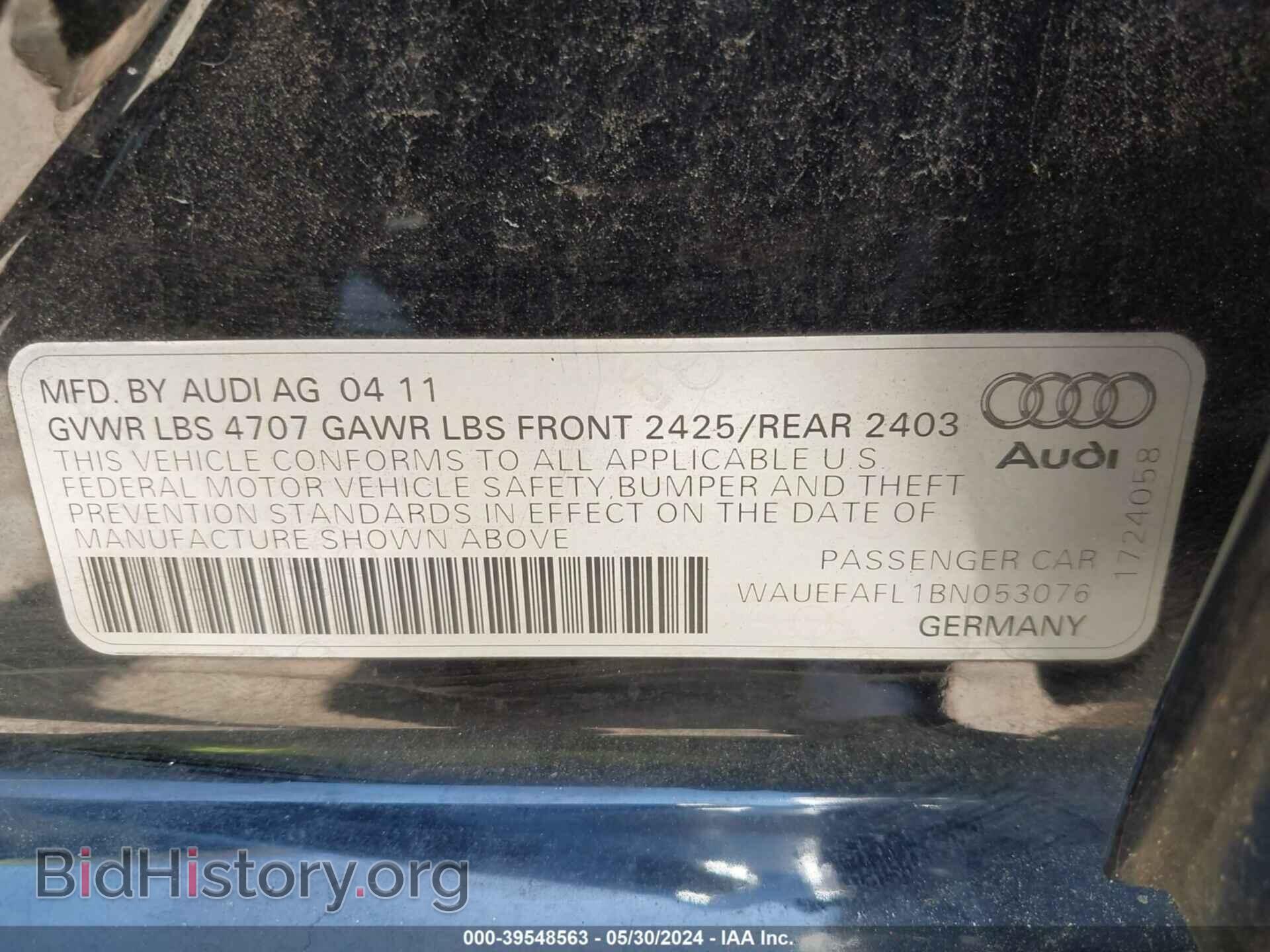2011 AUDI A4 - VIN: WAUEFAFL1BN053076 - Фото 9