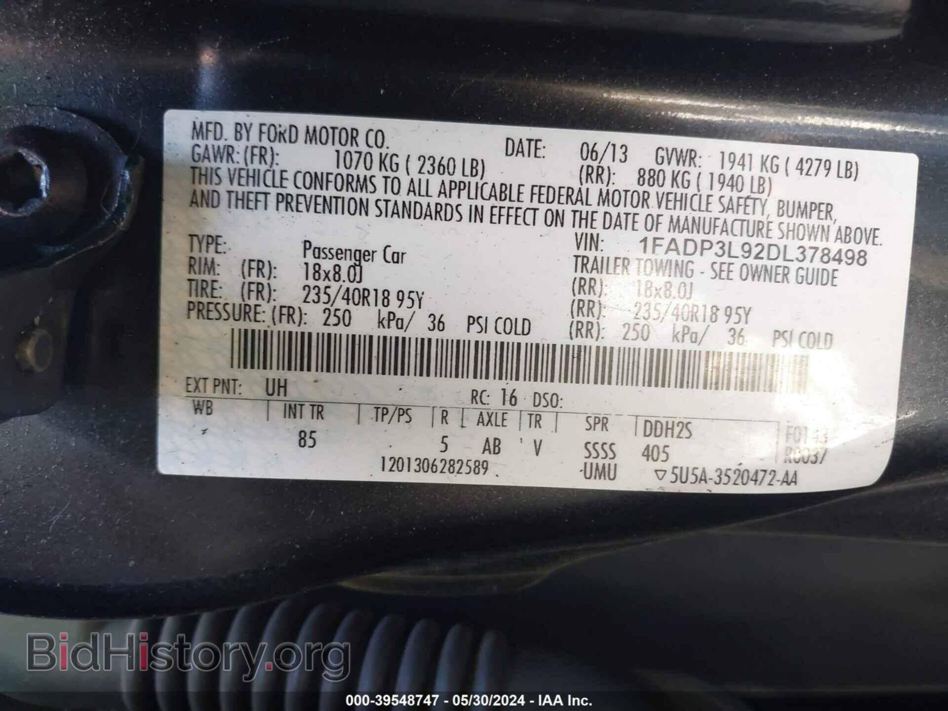 2013 FORD FOCUS ST - VIN: 1FADP3L92DL378498 - Фото 9