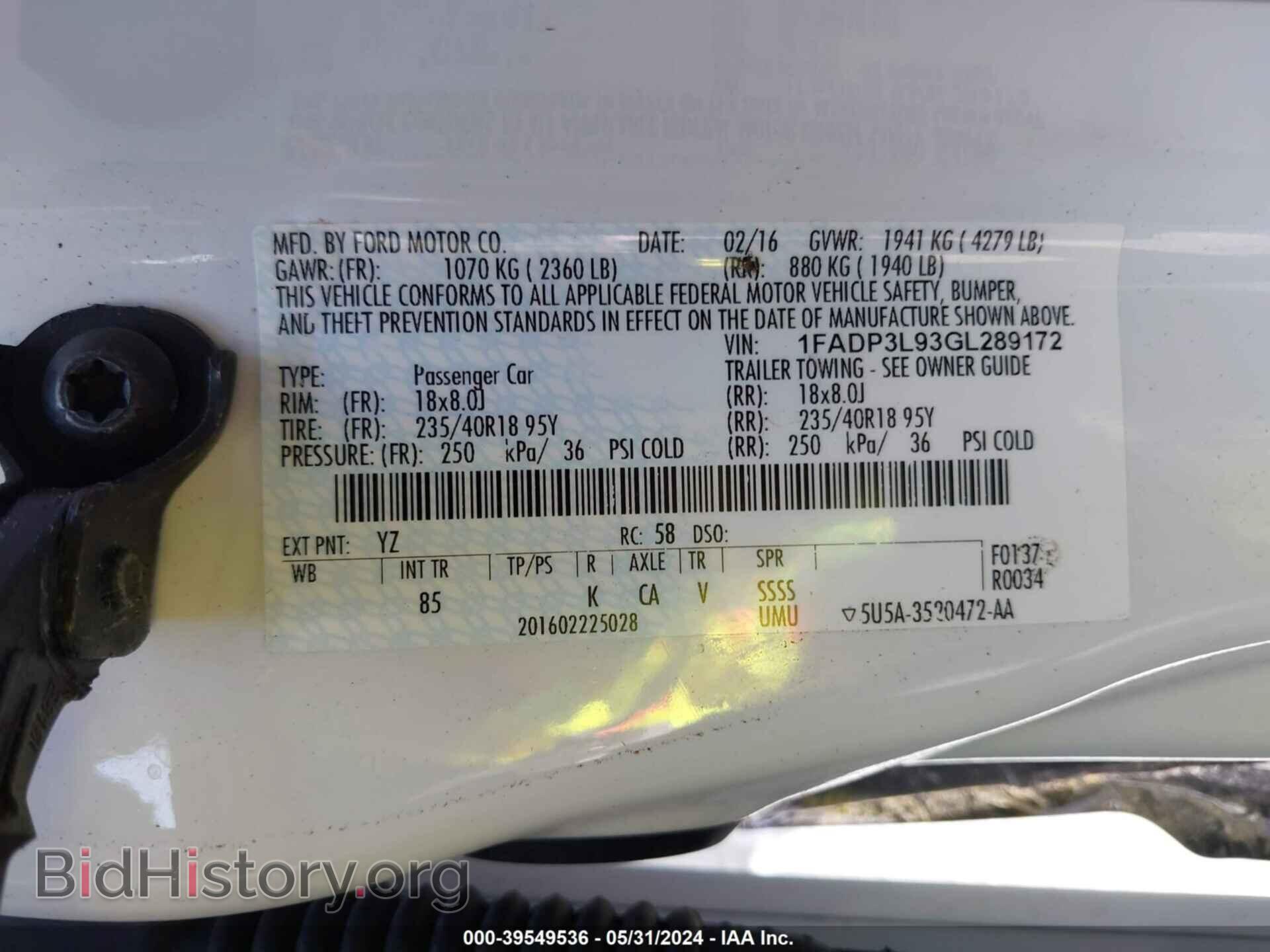 2016 FORD FOCUS ST - VIN: 1FADP3L93GL289172 - Фото 9
