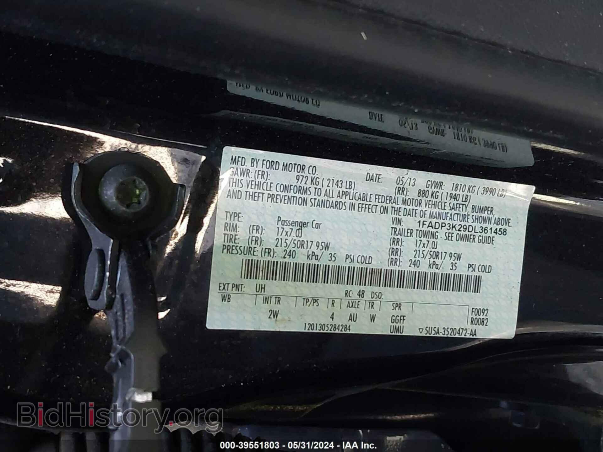 2013 FORD FOCUS - VIN: 1FADP3K29DL361458 - Фото 9