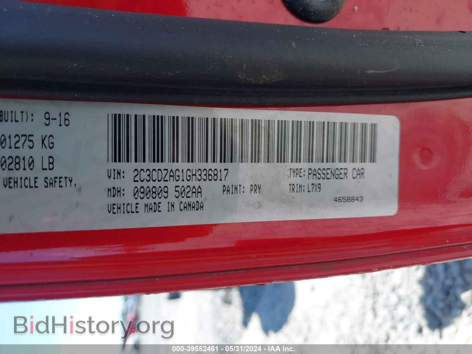 2016 DODGE CHALLENGER - VIN: 2C3CDZAG1GH336817 - Photo 9